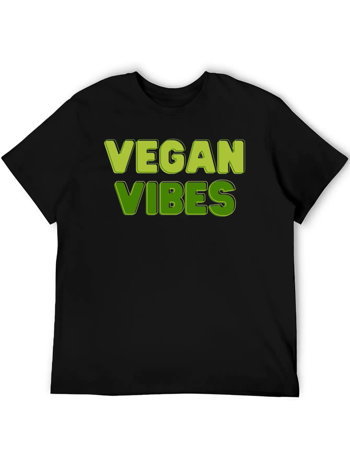 Vegan Vibes In Greens | Funky Vegan Design Comfortable Minimalist Graphic Tee – Summer Style Essential