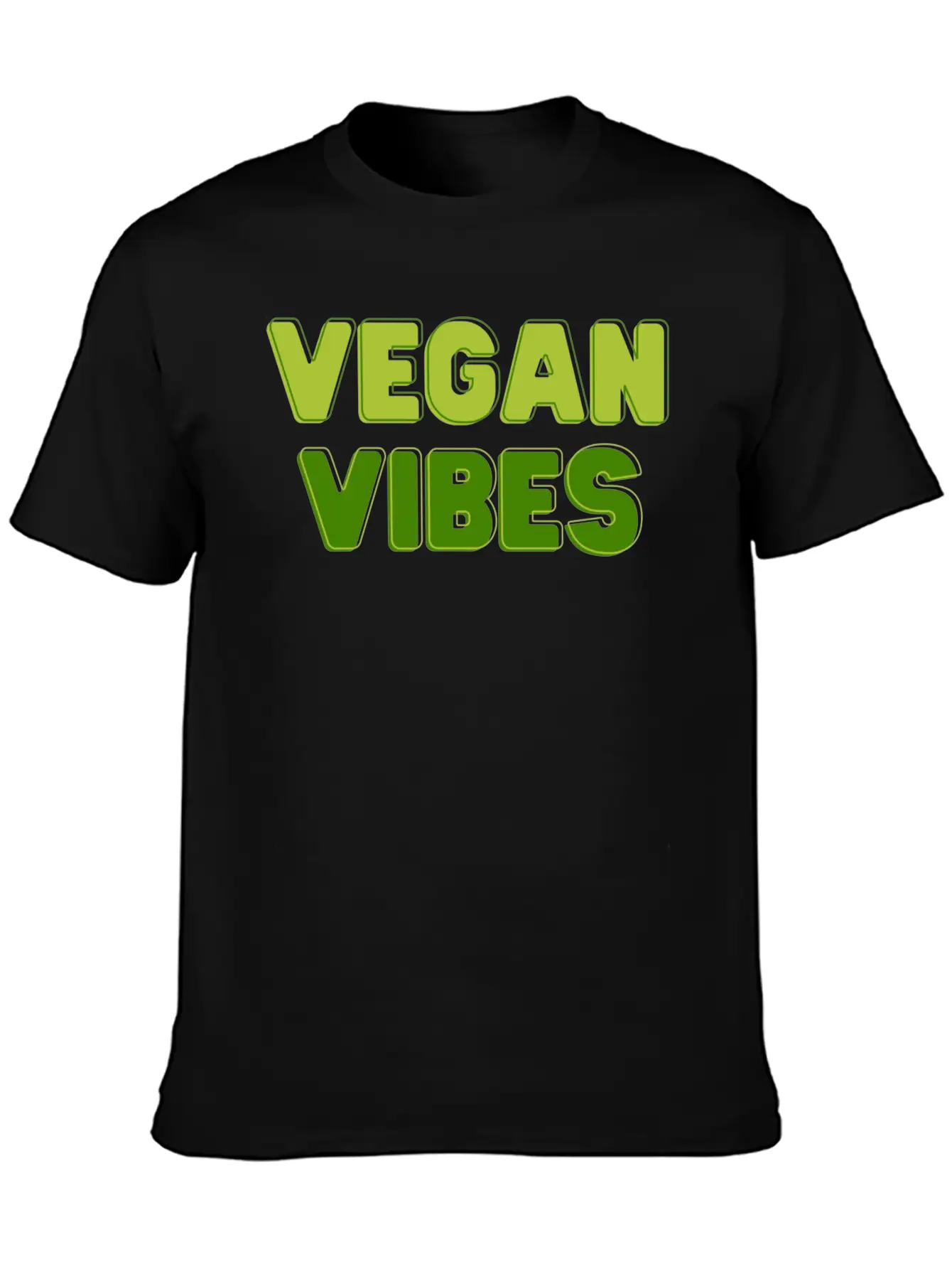 Vegan Vibes In Greens | Funky Vegan Design Comfortable Minimalist Graphic Tee – Summer Style Essential