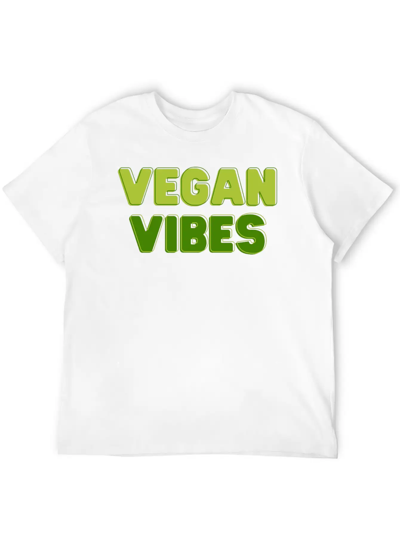 Vegan Vibes In Greens | Funky Vegan Design Comfortable Minimalist Graphic Tee – Summer Style Essential