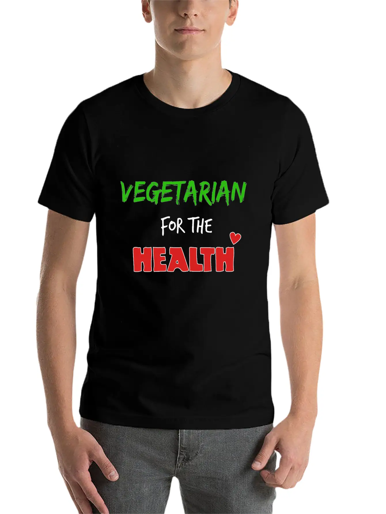 Vegetarian For The Health Timeless Short Sleeve Tee – Comfy And Minimalist Design