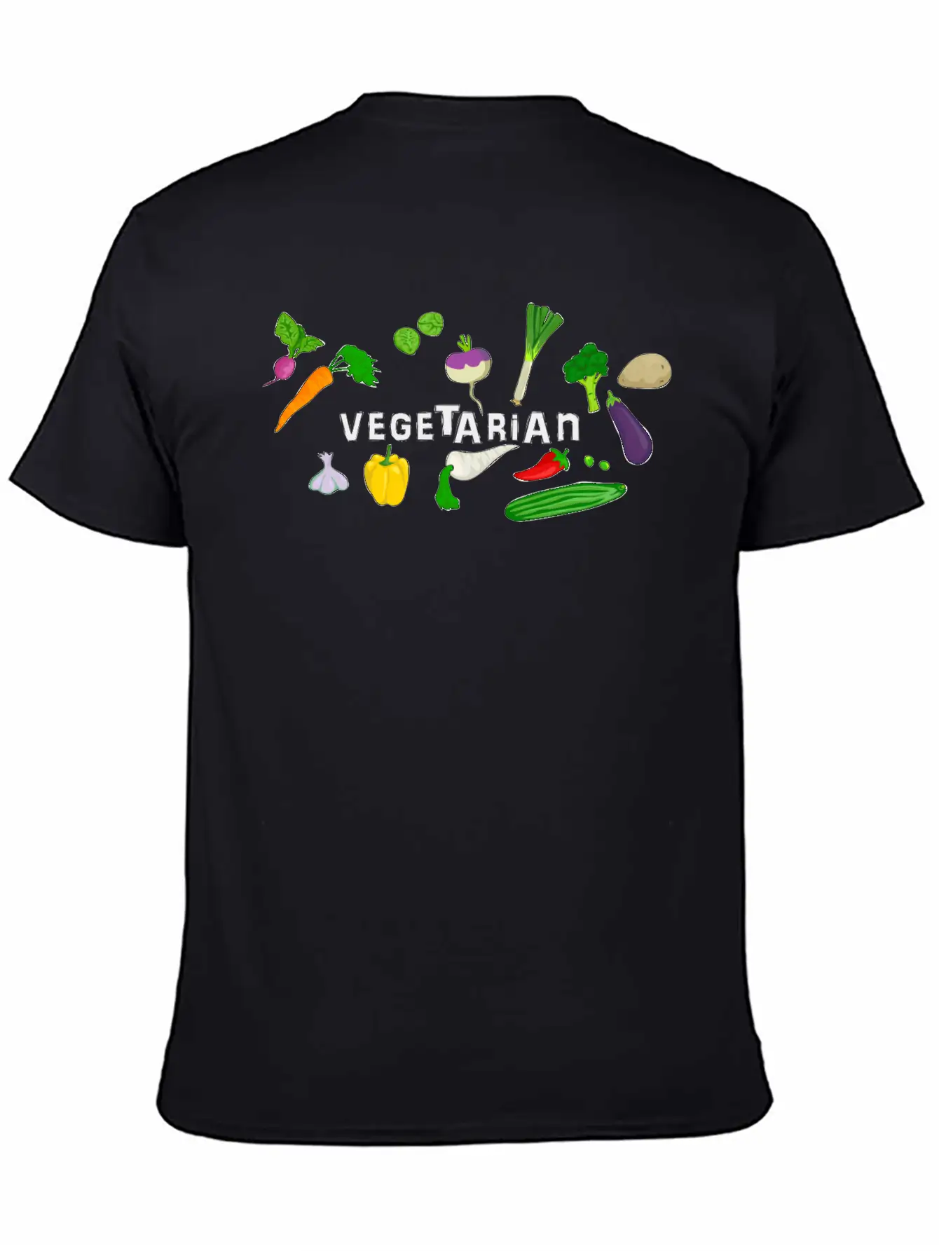 Vegetarian Logo Stylish Everyday T-Shirt – Unisex Basic Cotton Tee