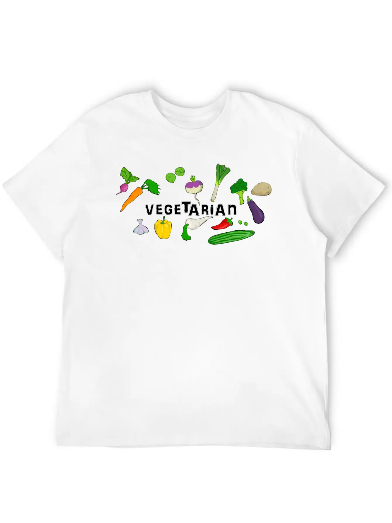 Vegetarian Logo Stylish Everyday T-Shirt – Unisex Basic Cotton Tee