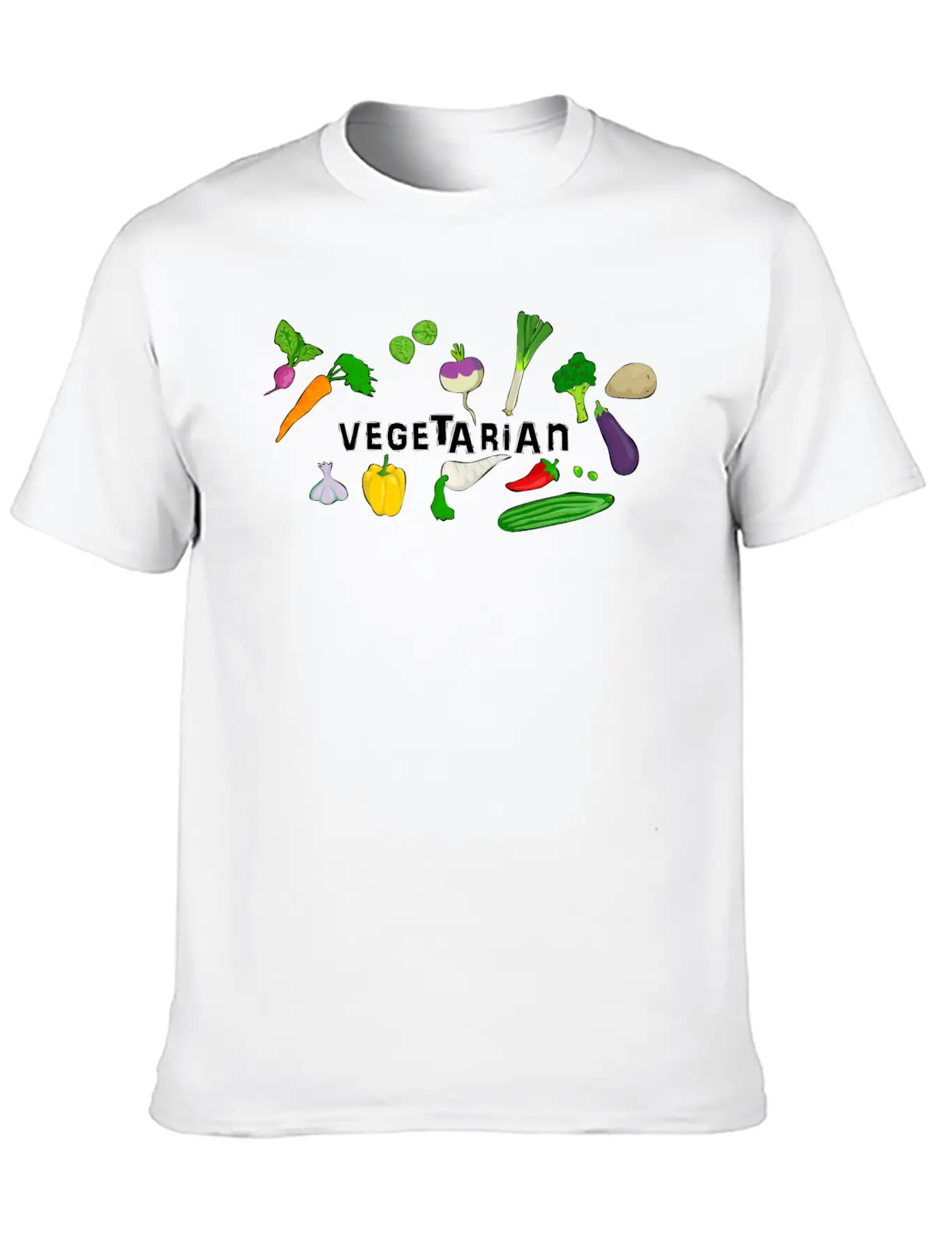 Vegetarian Logo Stylish Everyday T-Shirt – Unisex Basic Cotton Tee