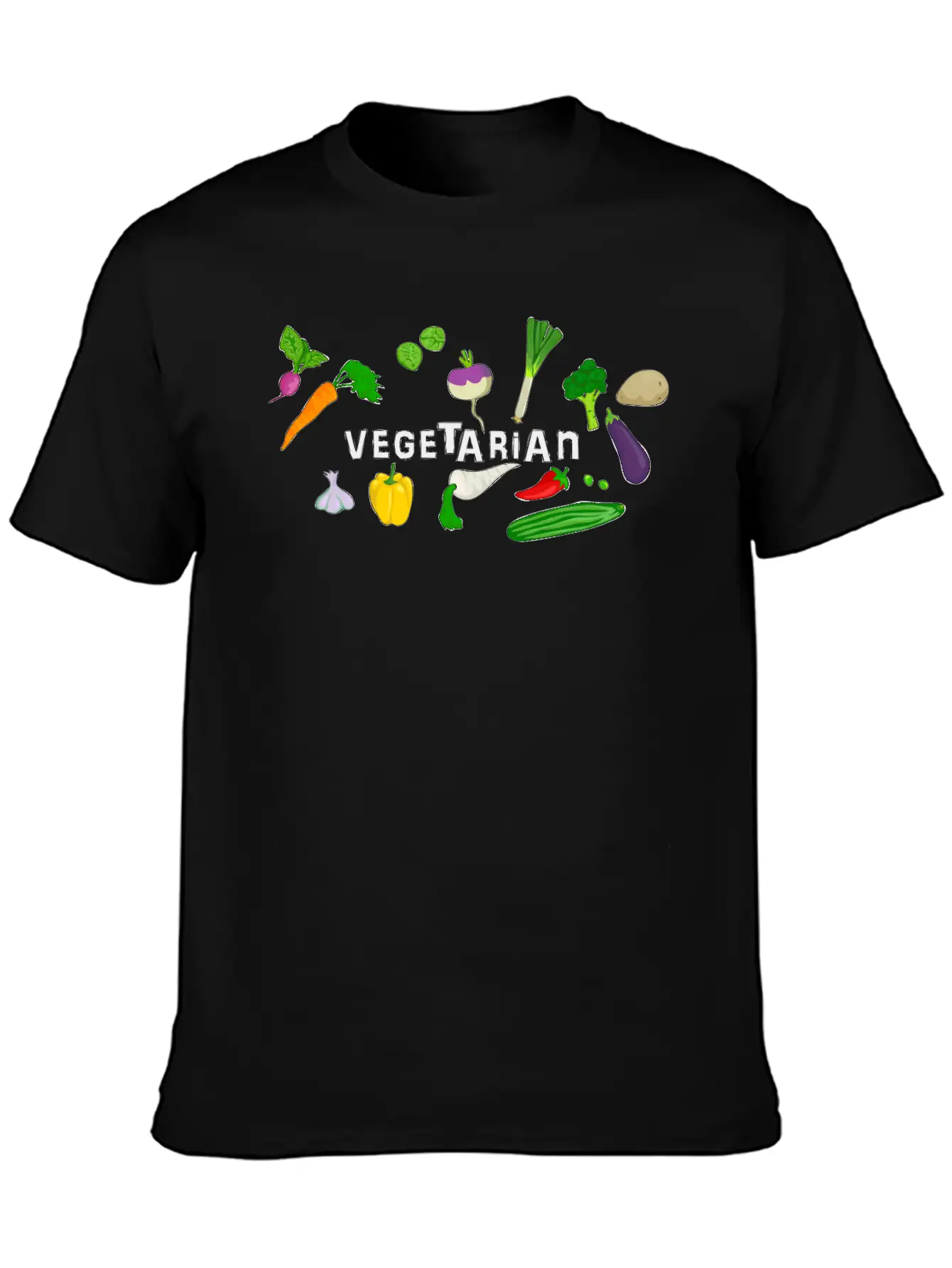 Vegetarian Logo Stylish Everyday T-Shirt – Unisex Basic Cotton Tee