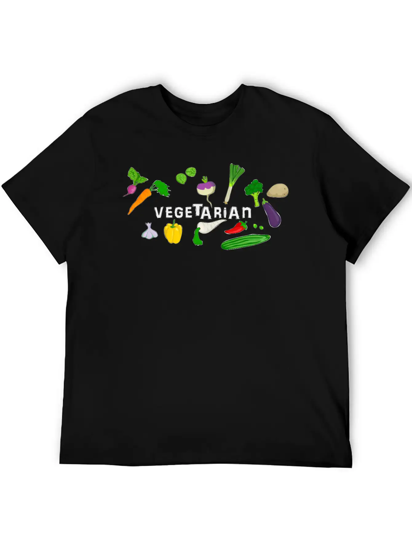 Vegetarian Logo Stylish Everyday T-Shirt – Unisex Basic Cotton Tee