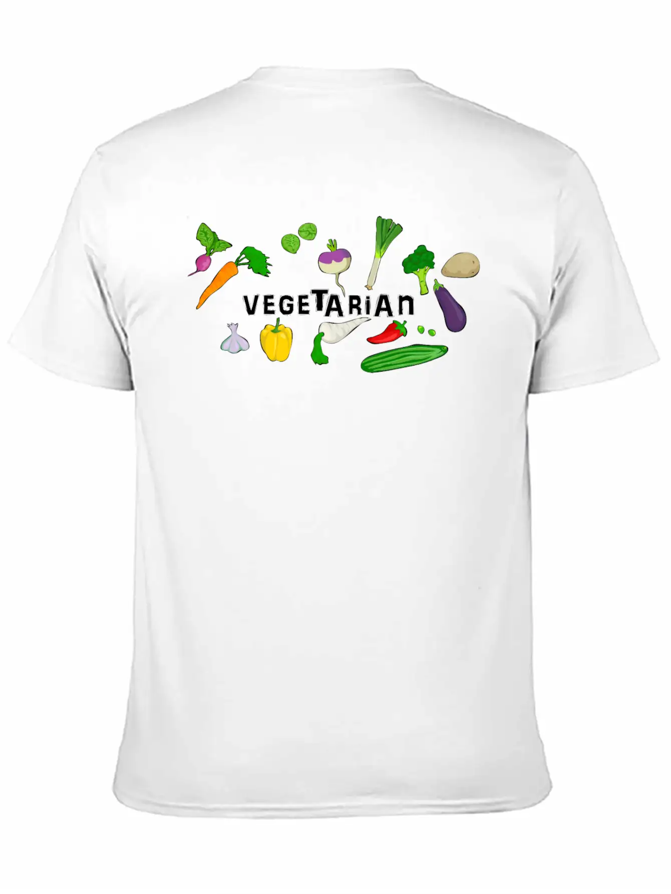 Vegetarian Logo Stylish Everyday T-Shirt – Unisex Basic Cotton Tee