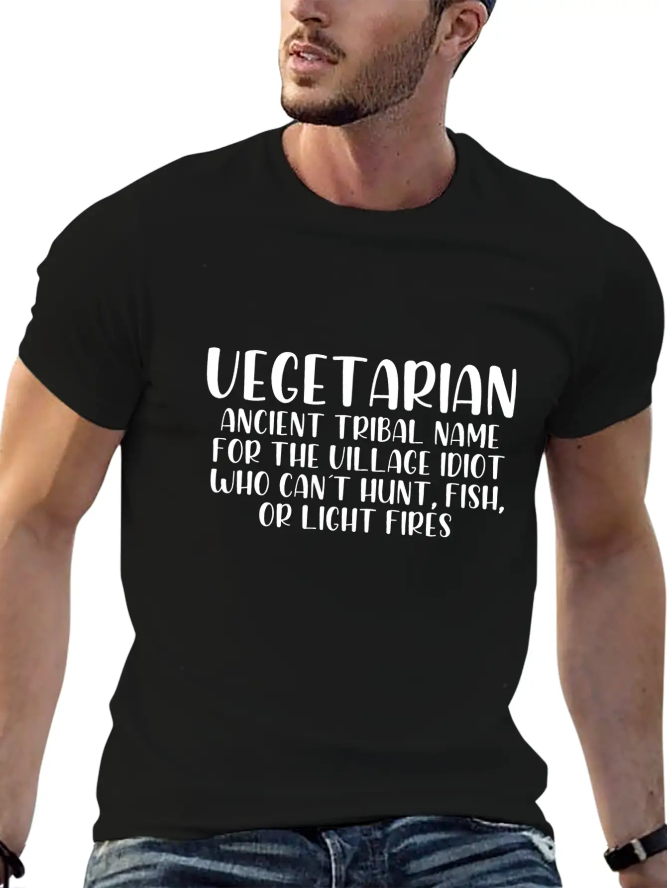Vegetarian Unisex Short Sleeve Soft Cotton T-Shirt – Casual Everyday Wear