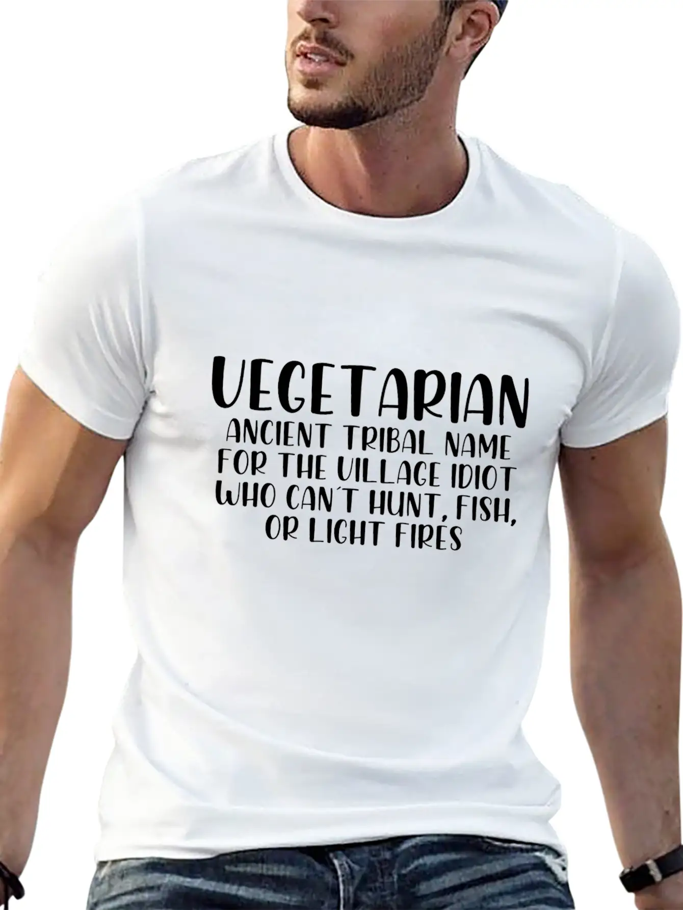 Vegetarian Unisex Short Sleeve Soft Cotton T-Shirt – Casual Everyday Wear