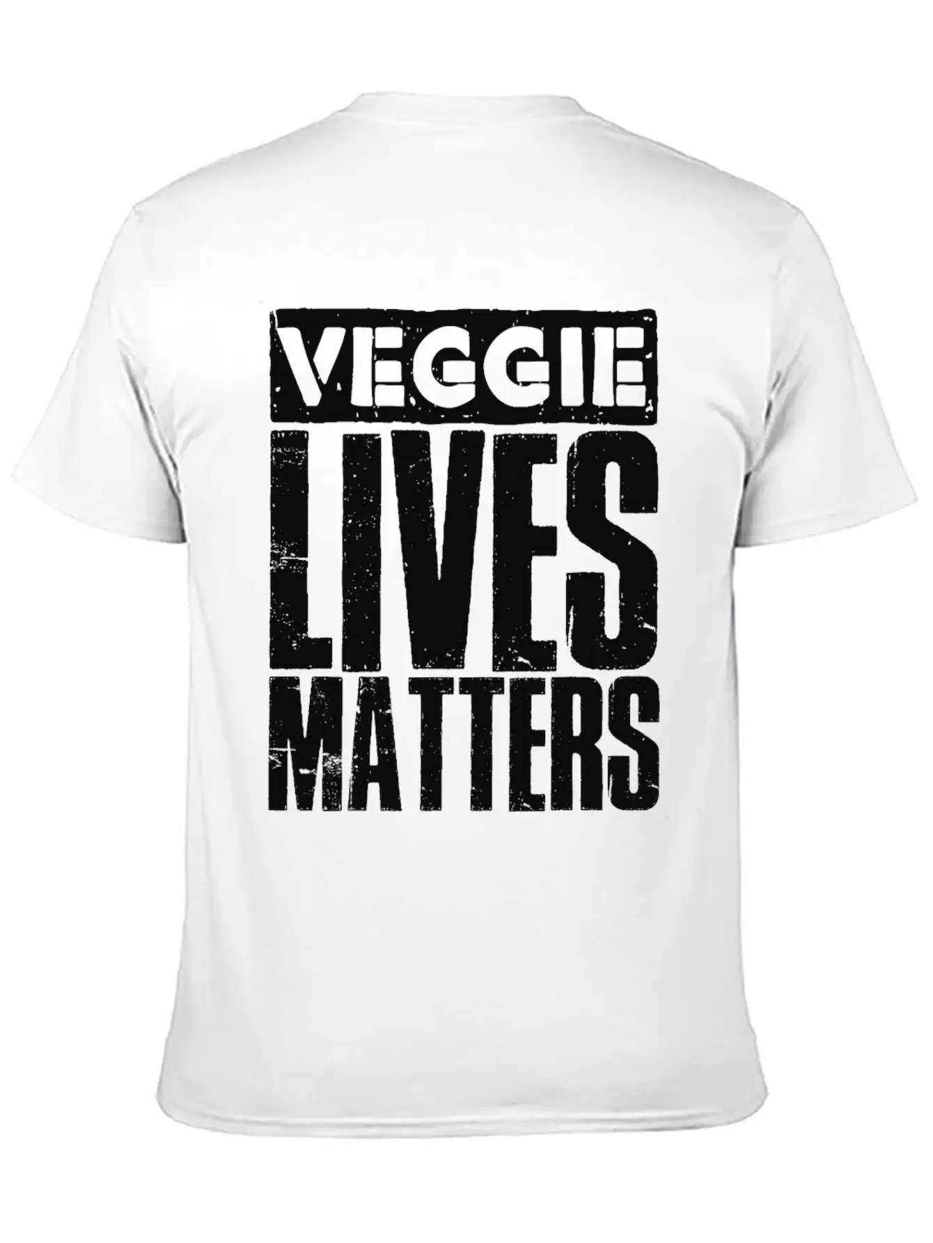 Veggie Lives Matters Distorted Stylish Everyday T-Shirt – Unisex Basic Cotton Tee