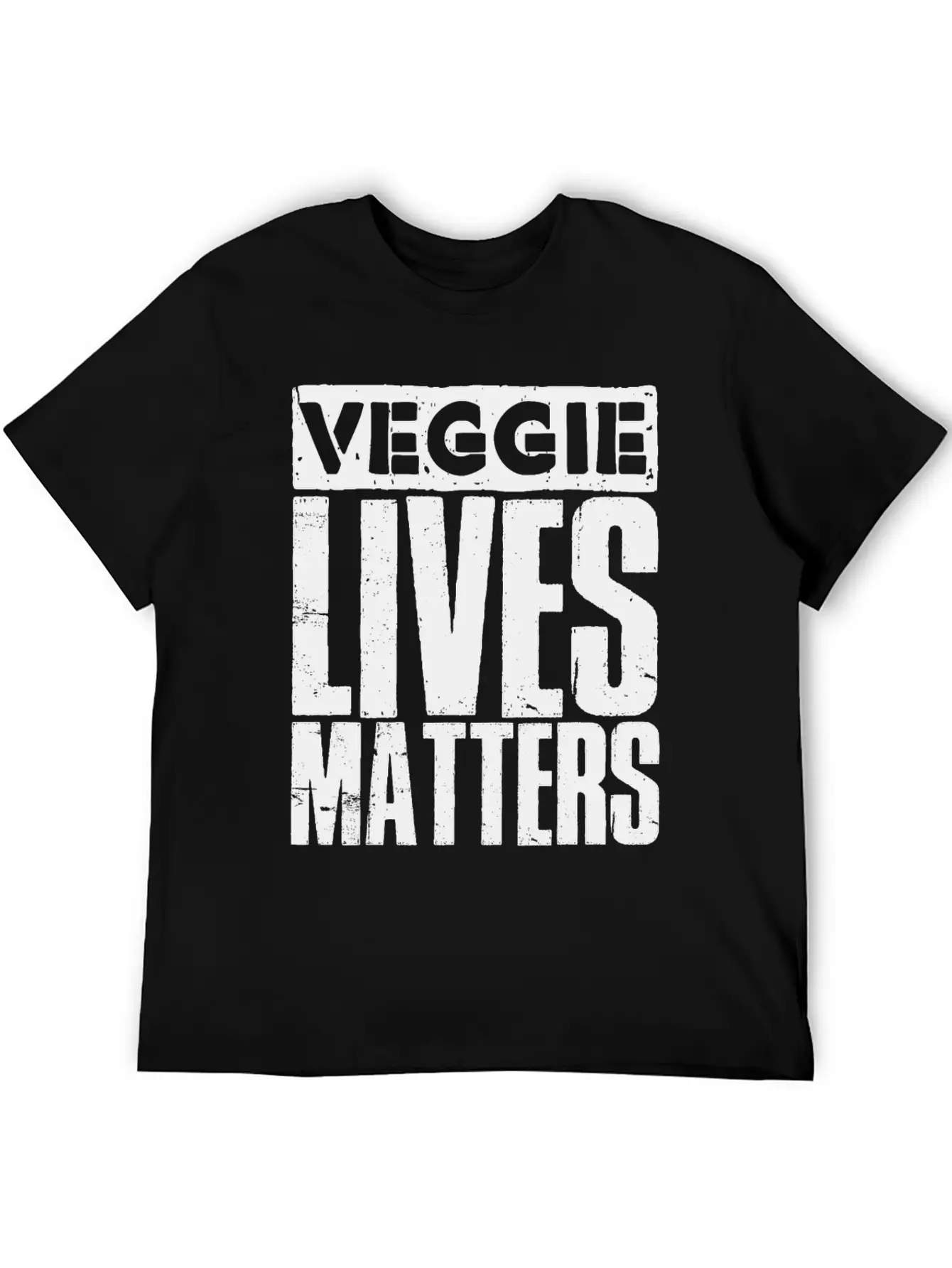 Veggie Lives Matters Distorted Stylish Everyday T-Shirt – Unisex Basic Cotton Tee