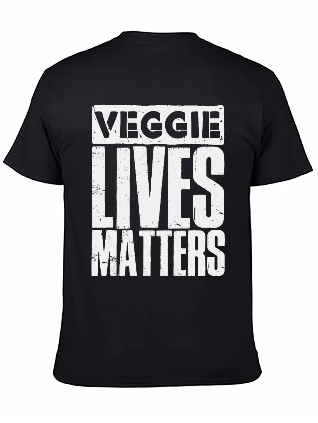 Veggie Lives Matters Distorted Stylish Everyday T-Shirt – Unisex Basic Cotton Tee