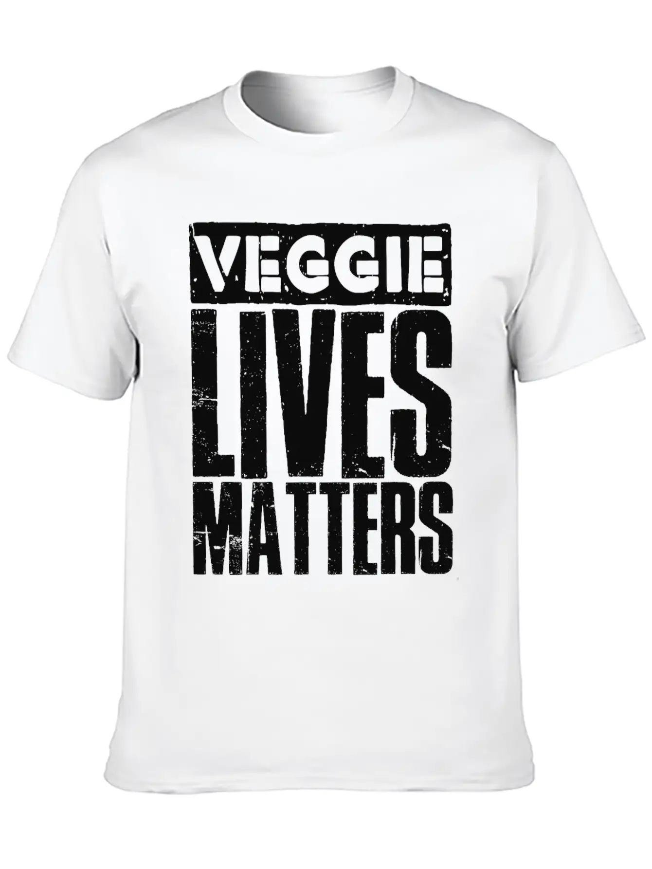 Veggie Lives Matters Distorted Stylish Everyday T-Shirt – Unisex Basic Cotton Tee