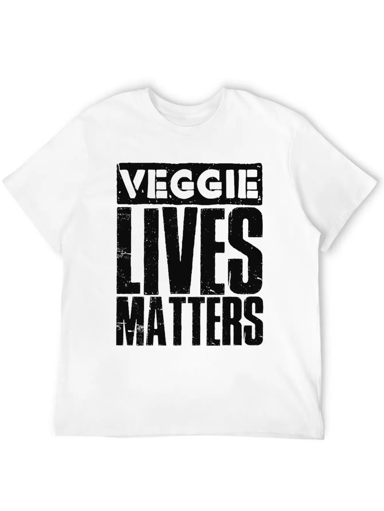 Veggie Lives Matters Distorted Stylish Everyday T-Shirt – Unisex Basic Cotton Tee