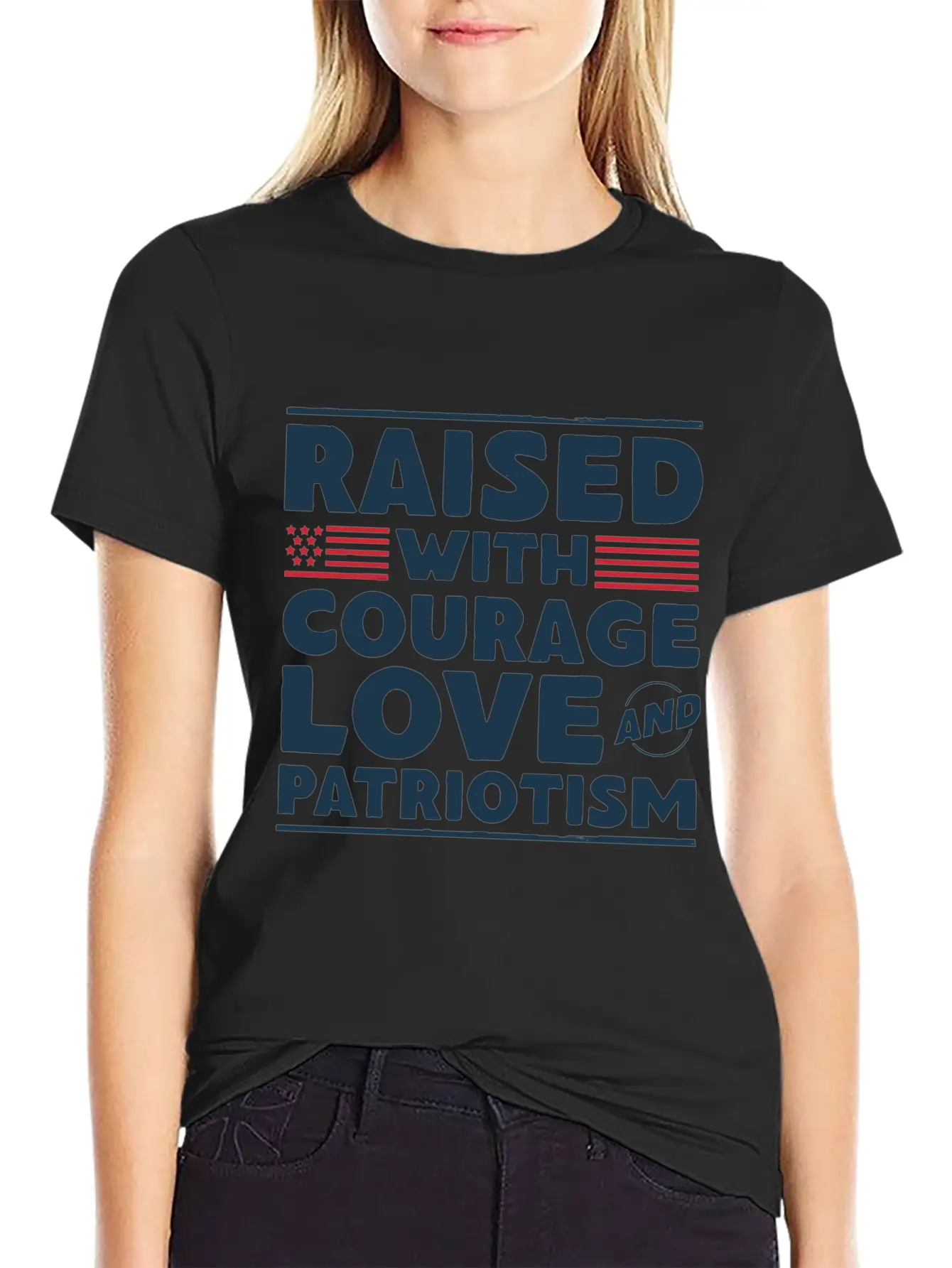 Veteran Child Raised With Courage Love Basic Graphic T-Shirt – Daily Comfort In Soft Cotton