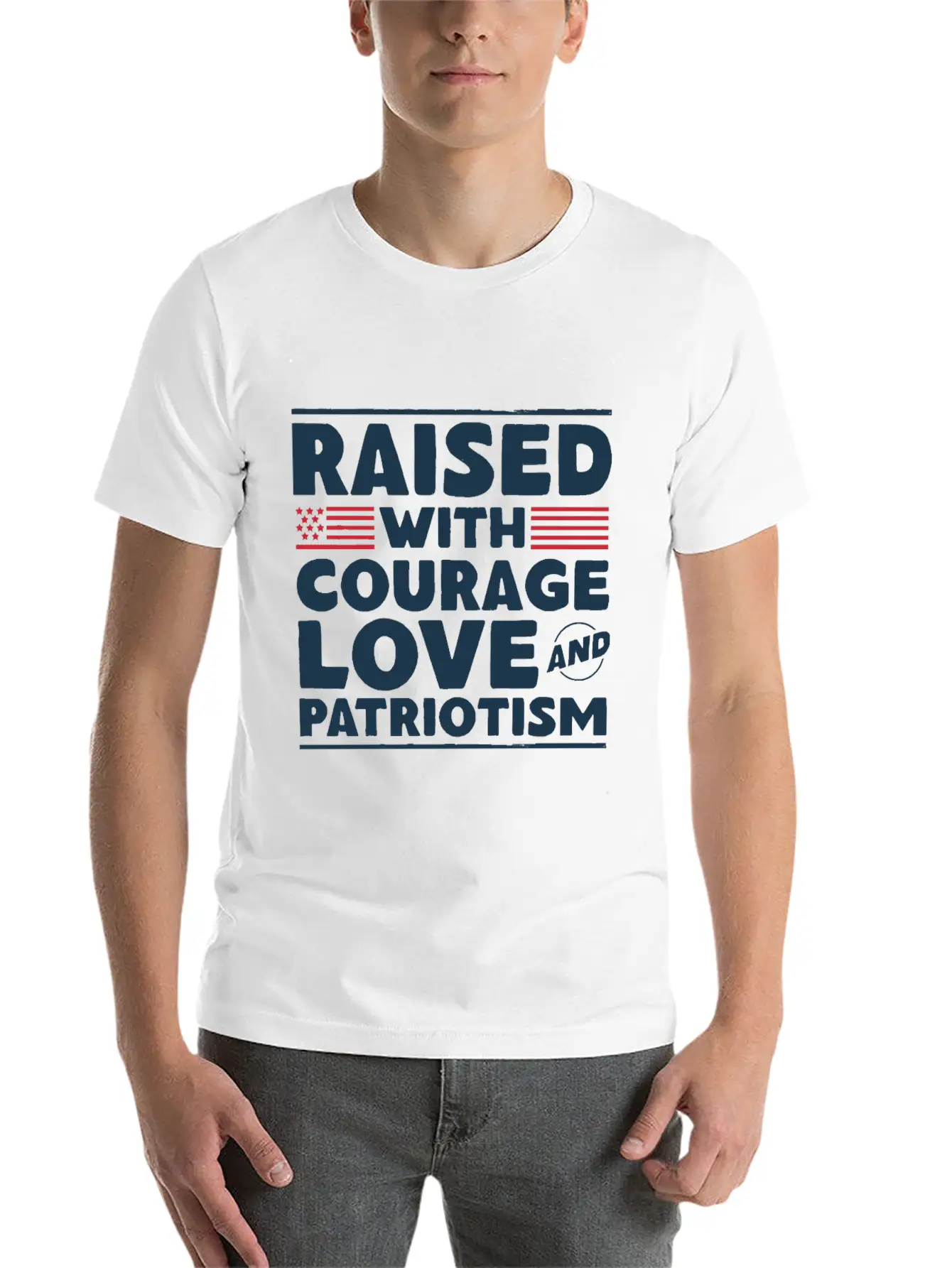 Veteran Child Raised With Courage Love Basic Graphic T-Shirt – Daily Comfort In Soft Cotton