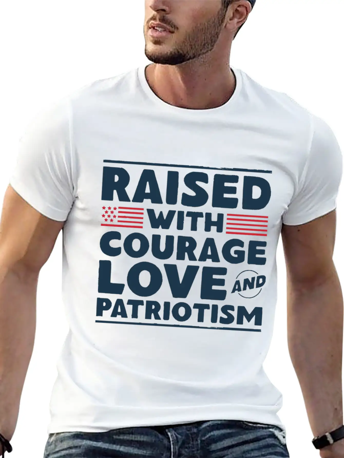 Veteran Child Raised With Courage Love Basic Graphic T-Shirt – Daily Comfort In Soft Cotton
