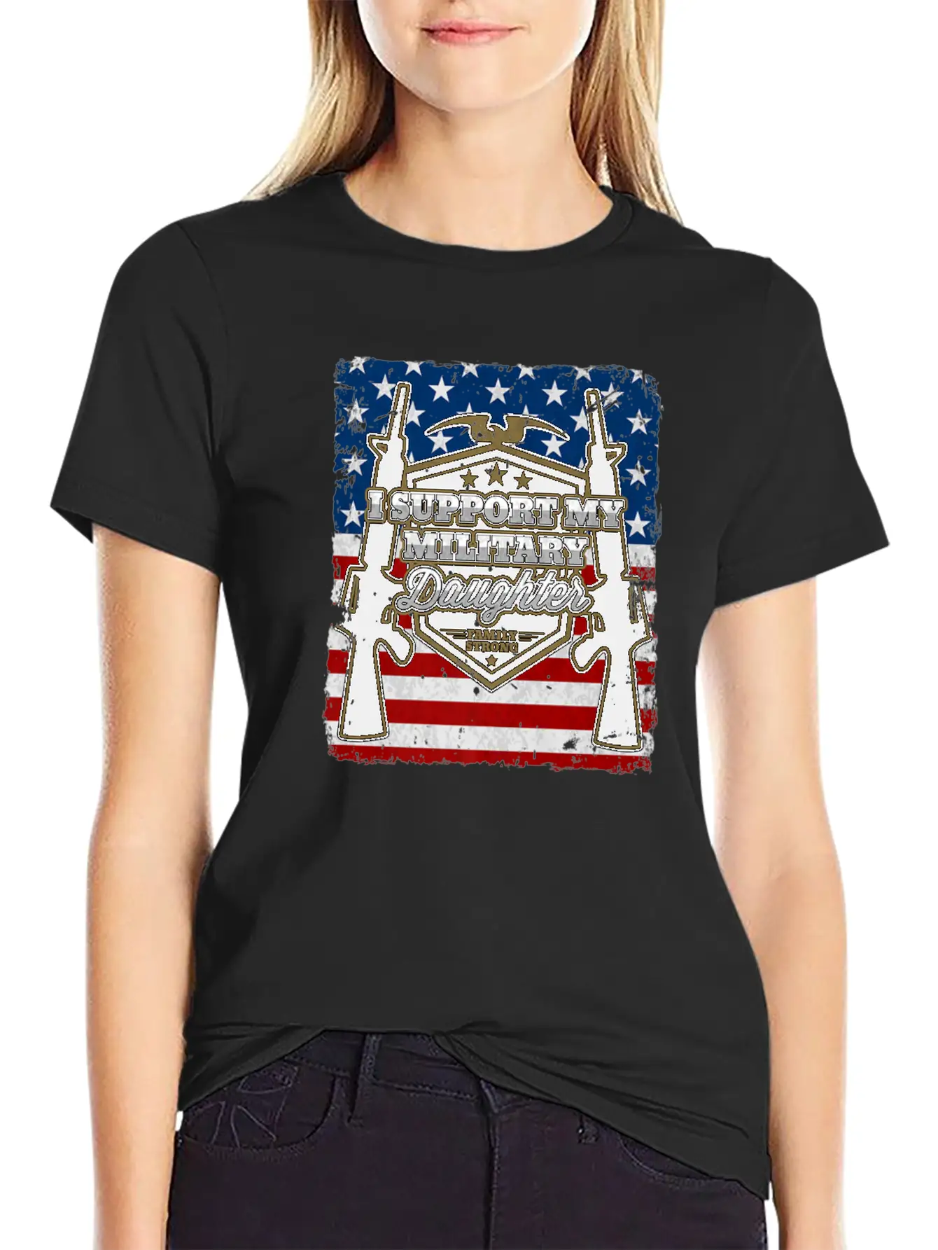 Veteran Gift-I Support My Military Daughter Us Sol Timeless Short Sleeve Tee – Comfy And Minimalist Design
