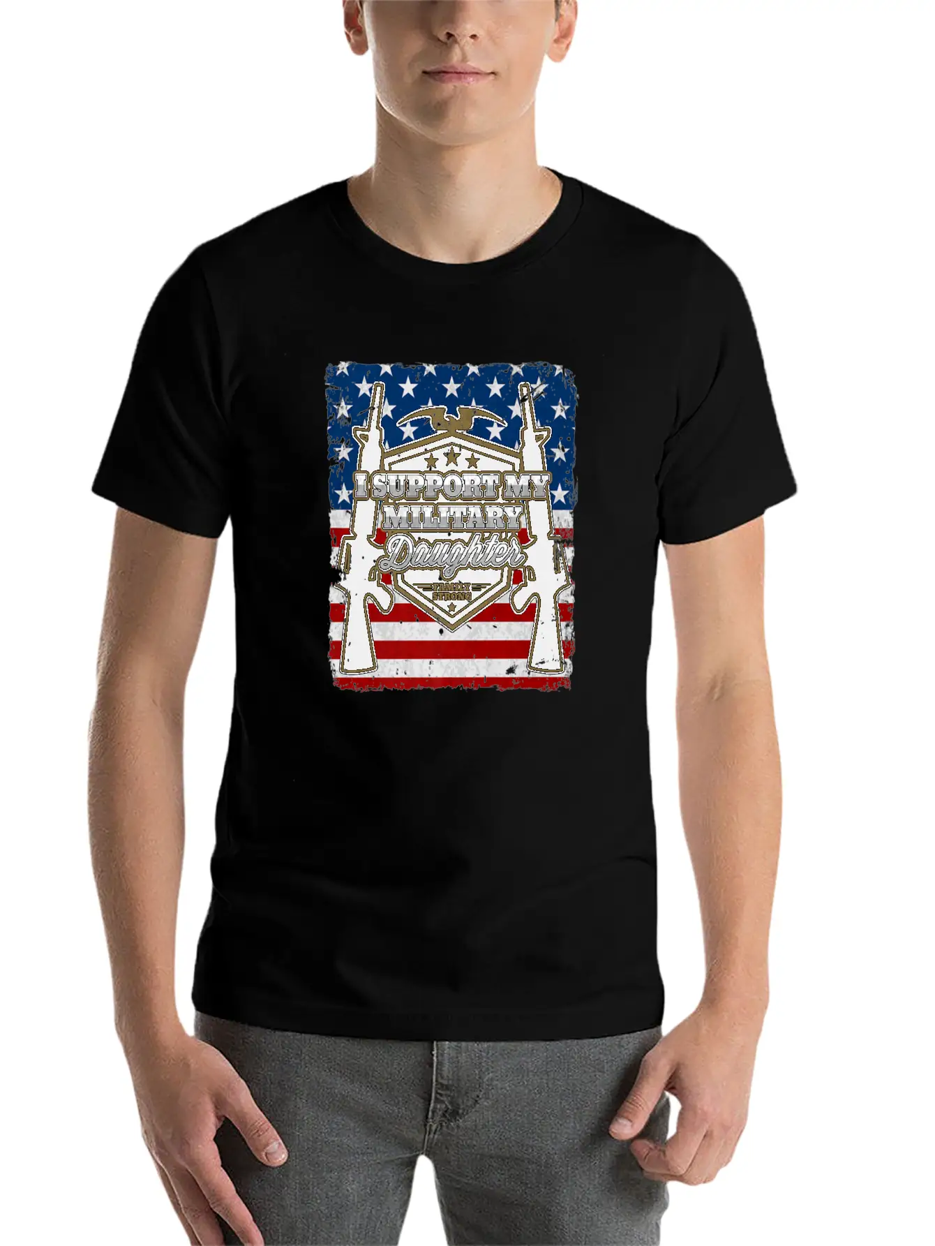 Veteran Gift-I Support My Military Daughter Us Sol Timeless Short Sleeve Tee – Comfy And Minimalist Design