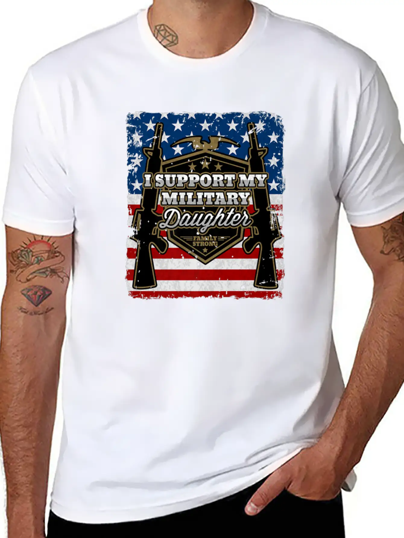 Veteran Gift-I Support My Military Daughter Us Sol Timeless Short Sleeve Tee – Comfy And Minimalist Design