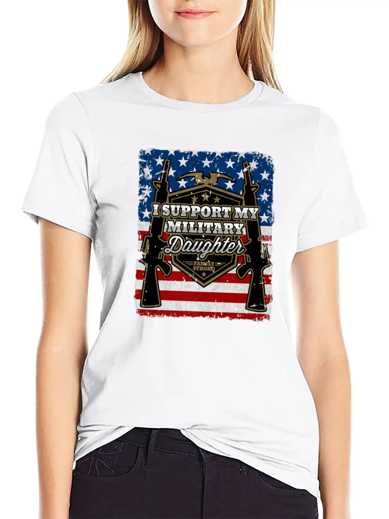 Veteran Gift-I Support My Military Daughter Us Sol Timeless Short Sleeve Tee – Comfy And Minimalist Design