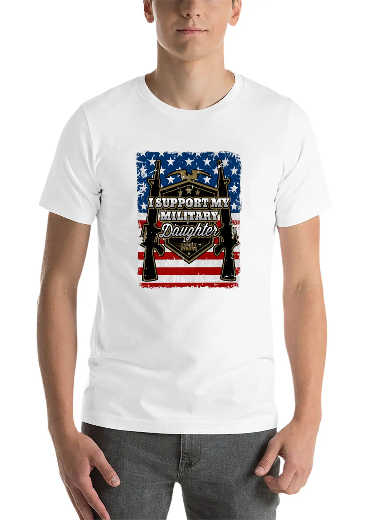 Veteran Gift-I Support My Military Daughter Us Sol Timeless Short Sleeve Tee – Comfy And Minimalist Design