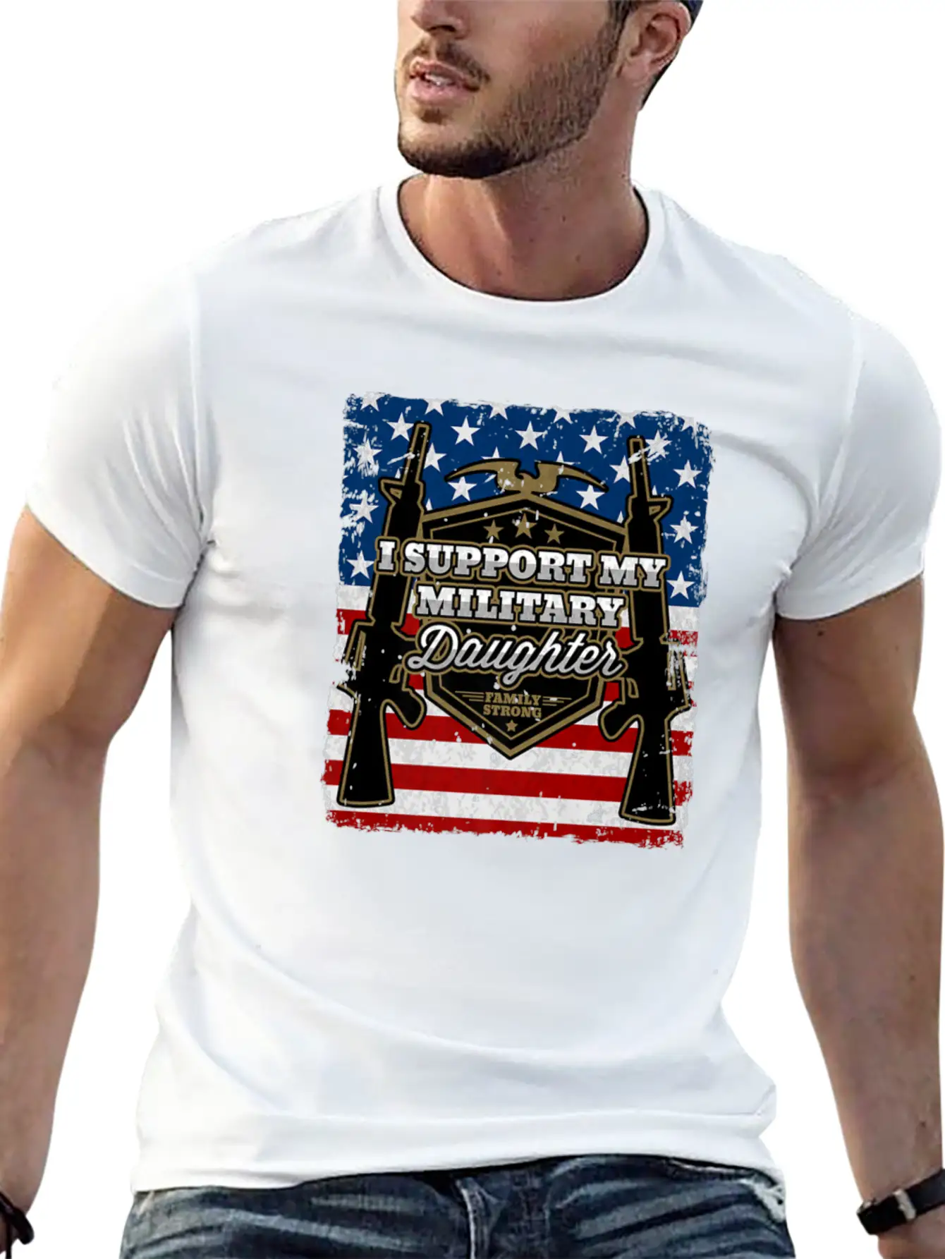 Veteran Gift-I Support My Military Daughter Us Sol Timeless Short Sleeve Tee – Comfy And Minimalist Design