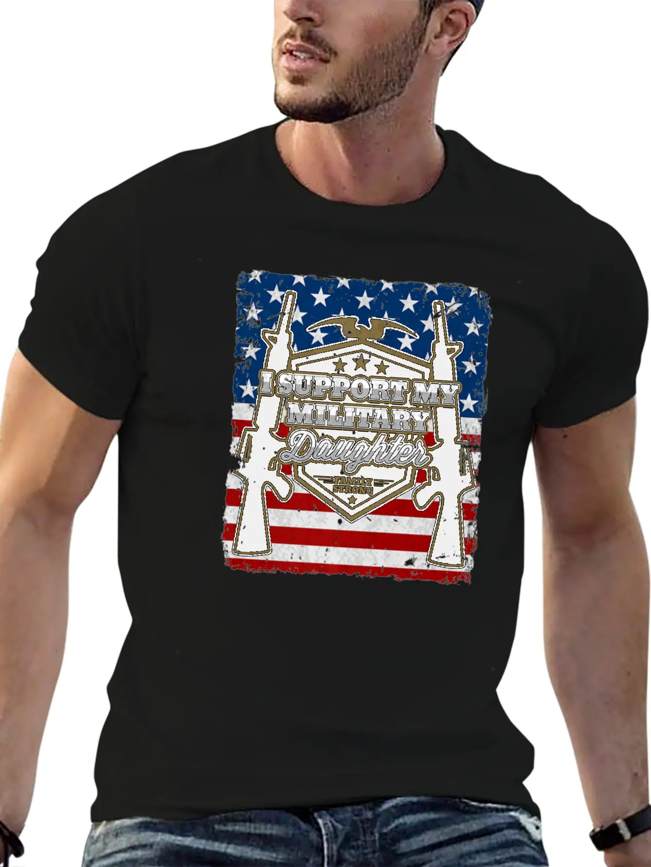 Veteran Gift-I Support My Military Daughter Us Sol Timeless Short Sleeve Tee – Comfy And Minimalist Design