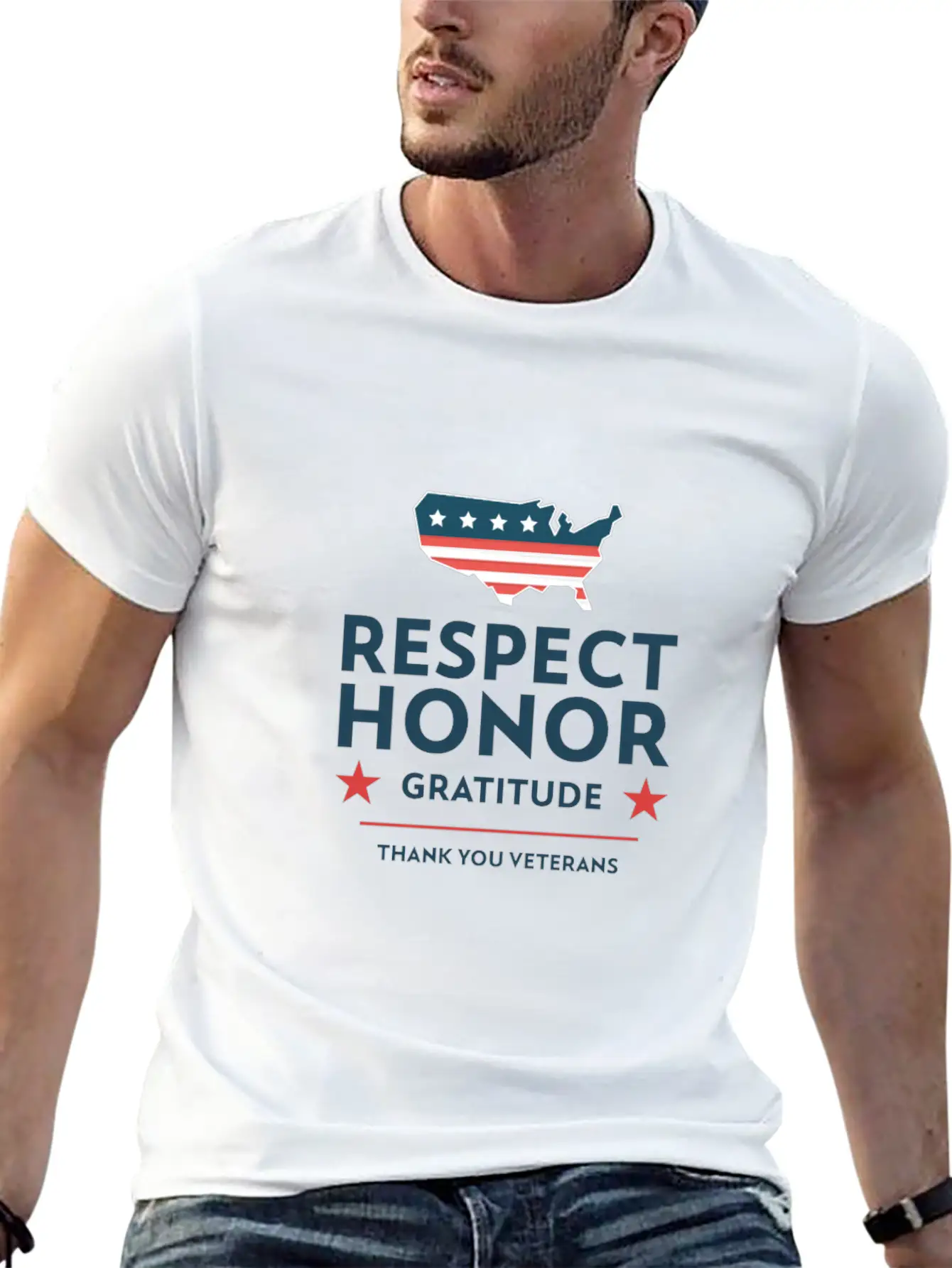 Veterans Day With A Gratitude Slogan Stylish Everyday T-Shirt – Unisex Basic Cotton Tee