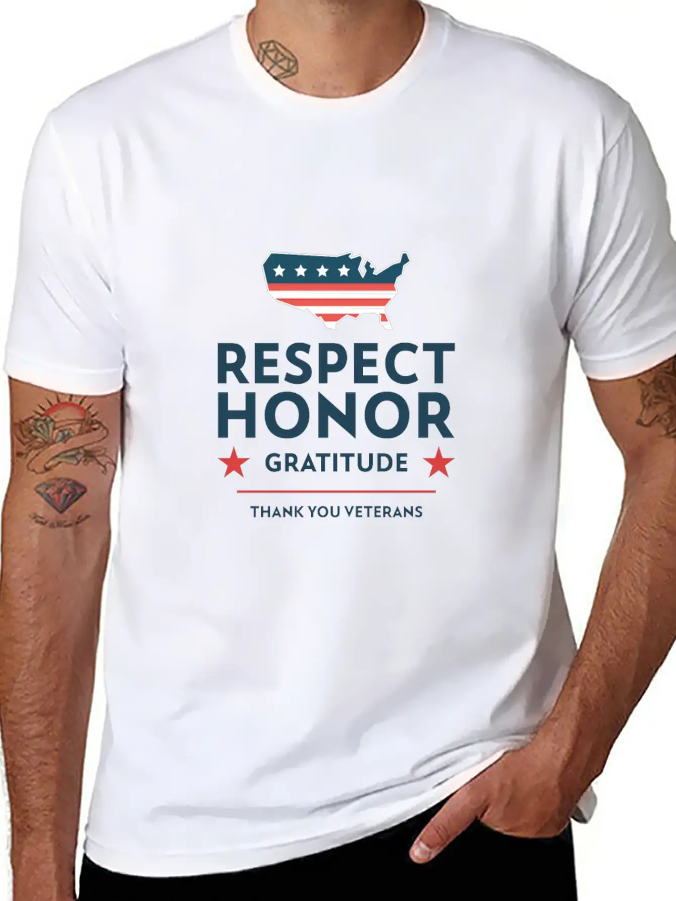 Veterans Day With A Gratitude Slogan Stylish Everyday T-Shirt – Unisex Basic Cotton Tee
