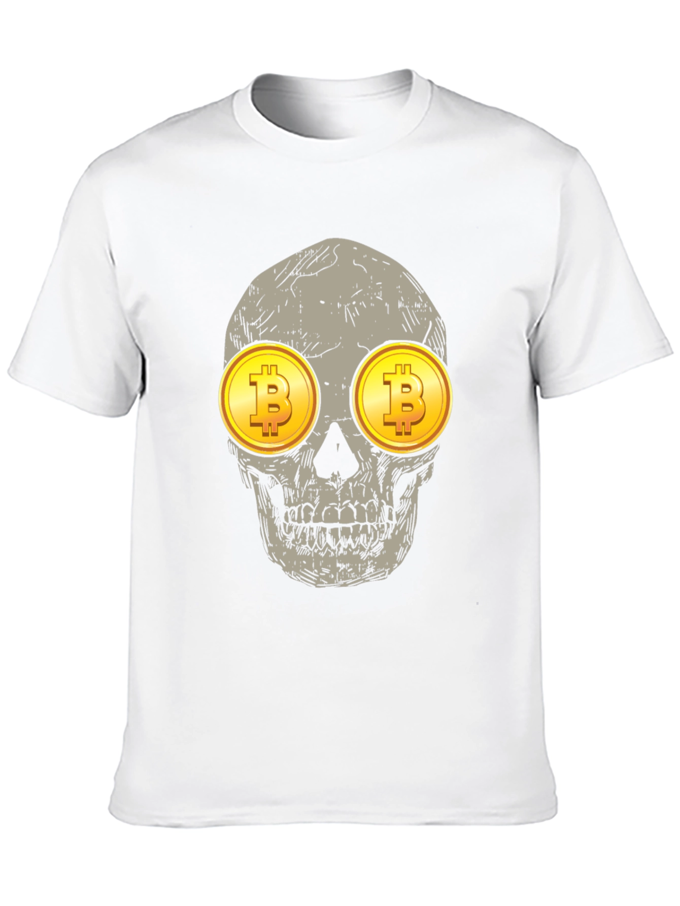 Bitcoin Skull Graphic Tee - Crypto Investor Shirt