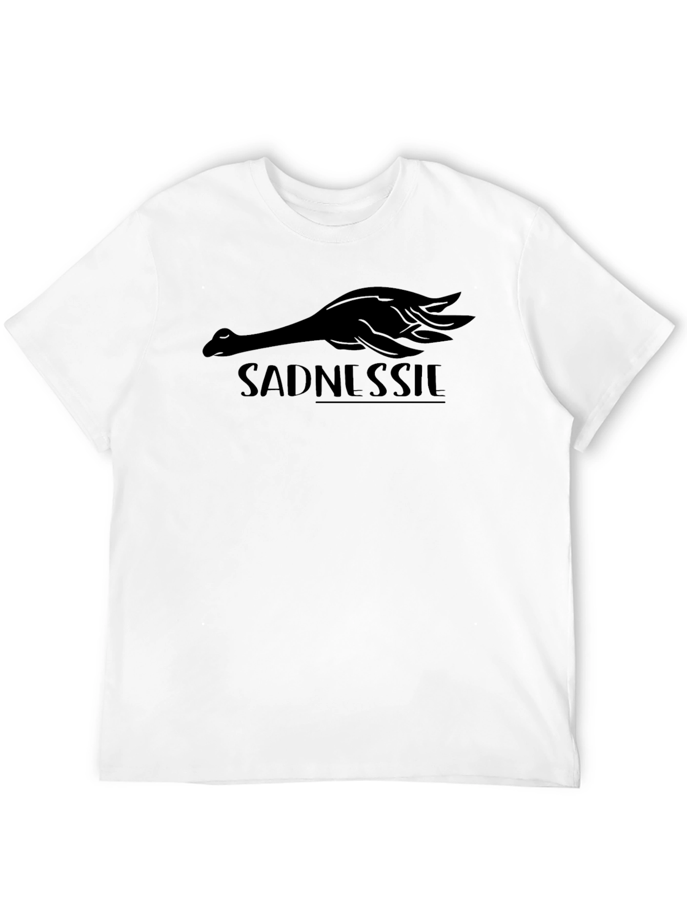 Sadnessie Black Graphic Tee - Loch Ness Monster Inspired