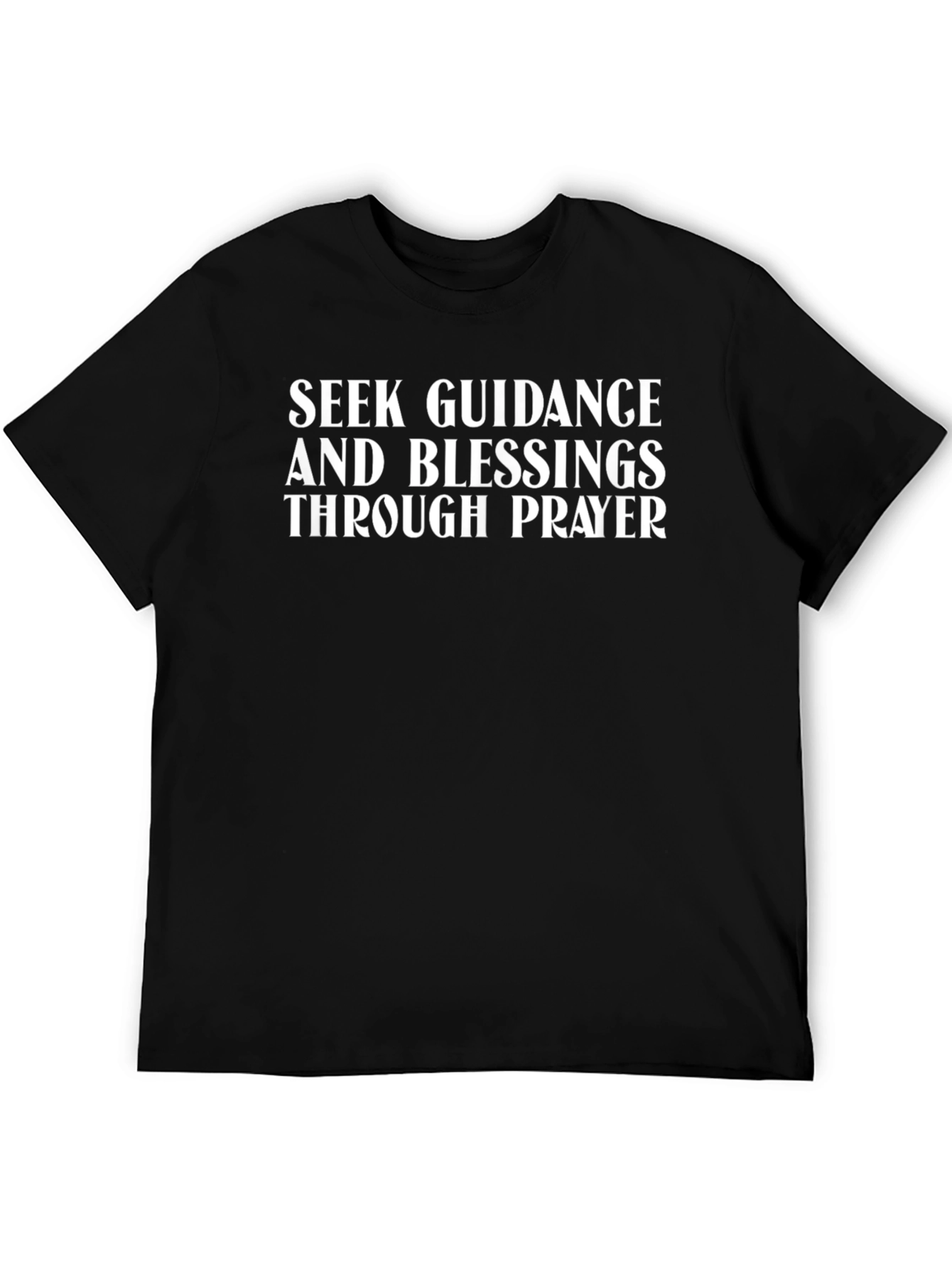 Seek Guidance & Blessings Black Cotton T-Shirt