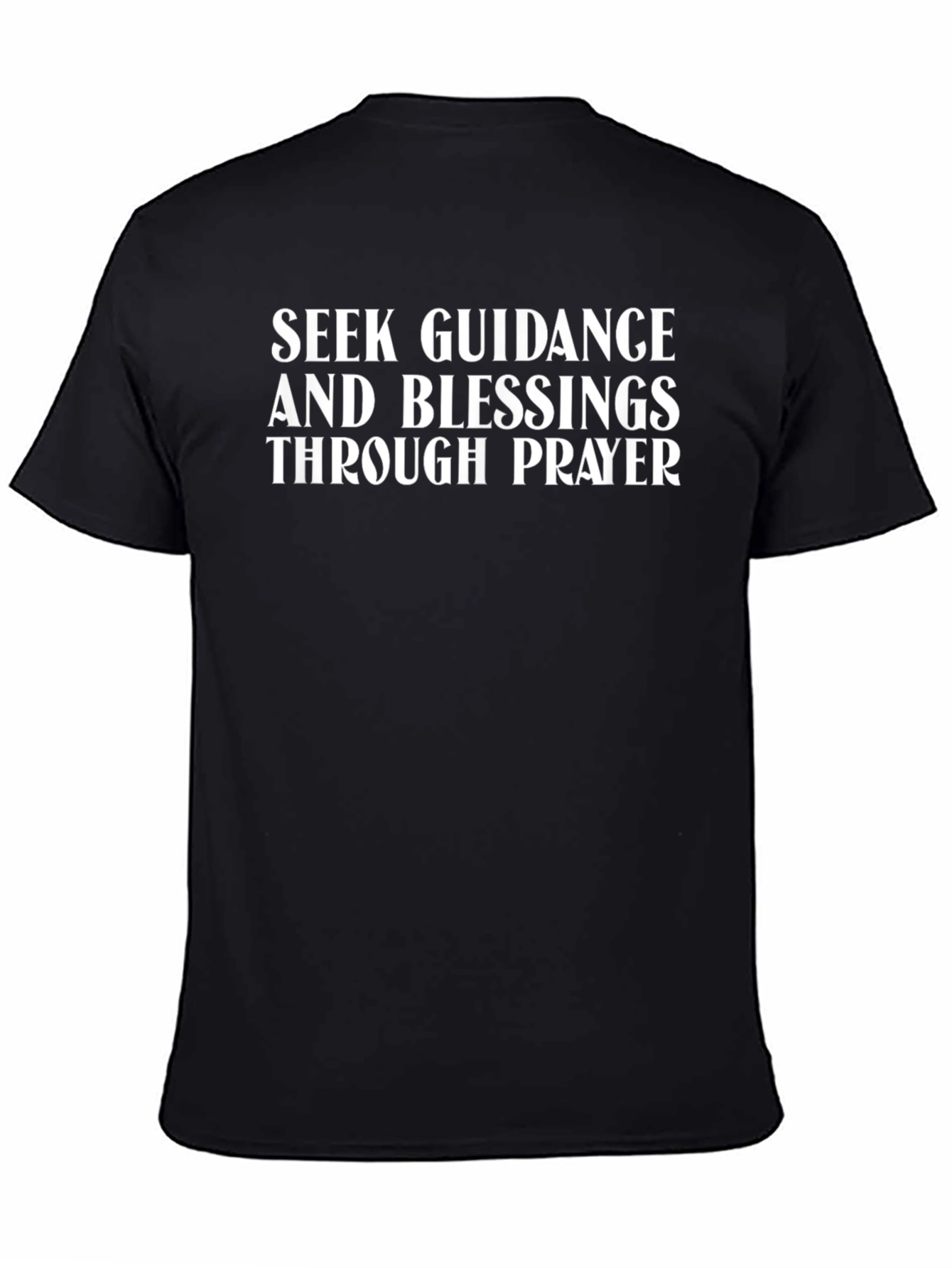 Seek Guidance & Blessings Black Cotton T-Shirt