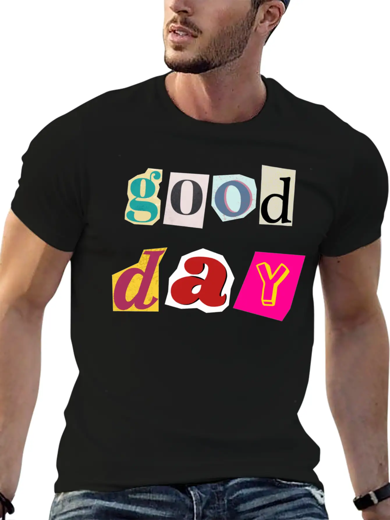 Vibrant Day Collage Comfortable Minimalist Graphic Tee – Summer Style Essential