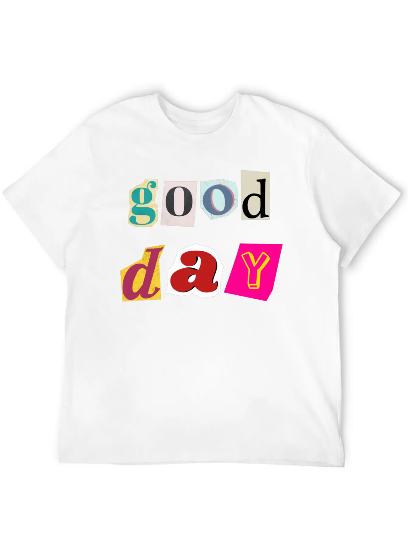 Vibrant Day Collage Comfortable Minimalist Graphic Tee – Summer Style Essential