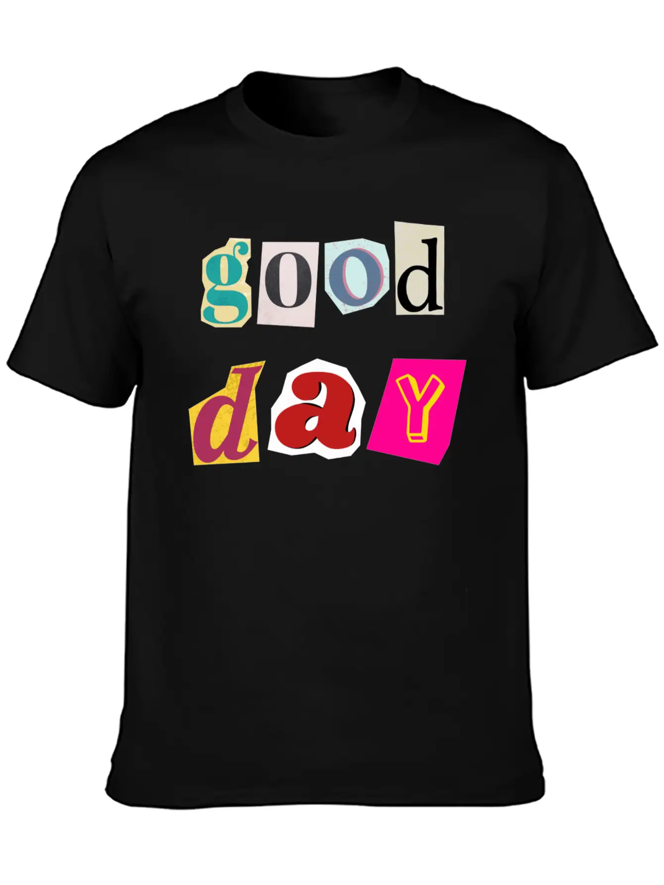 Vibrant Day Collage Comfortable Minimalist Graphic Tee – Summer Style Essential