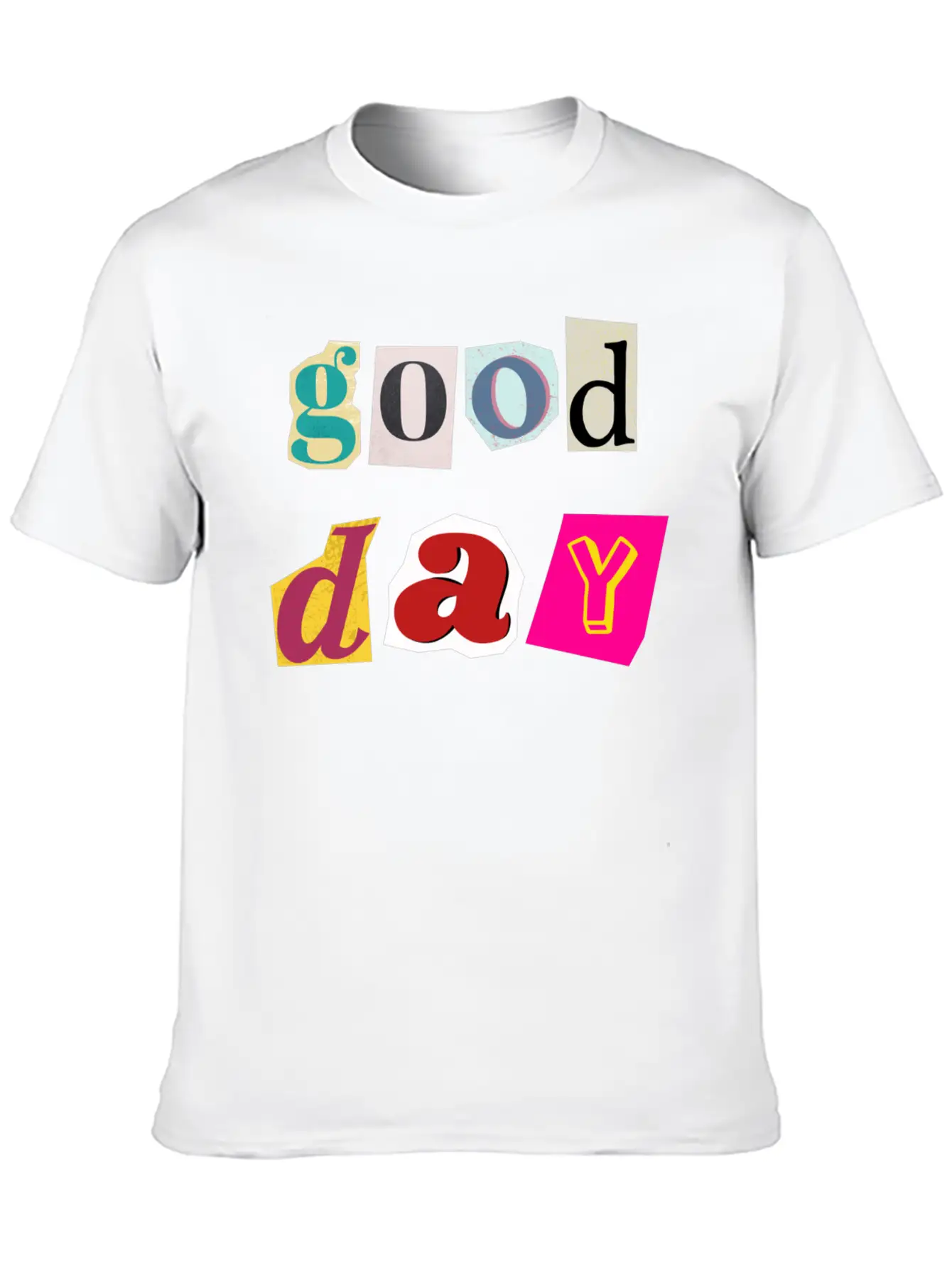 Vibrant Day Collage Comfortable Minimalist Graphic Tee – Summer Style Essential