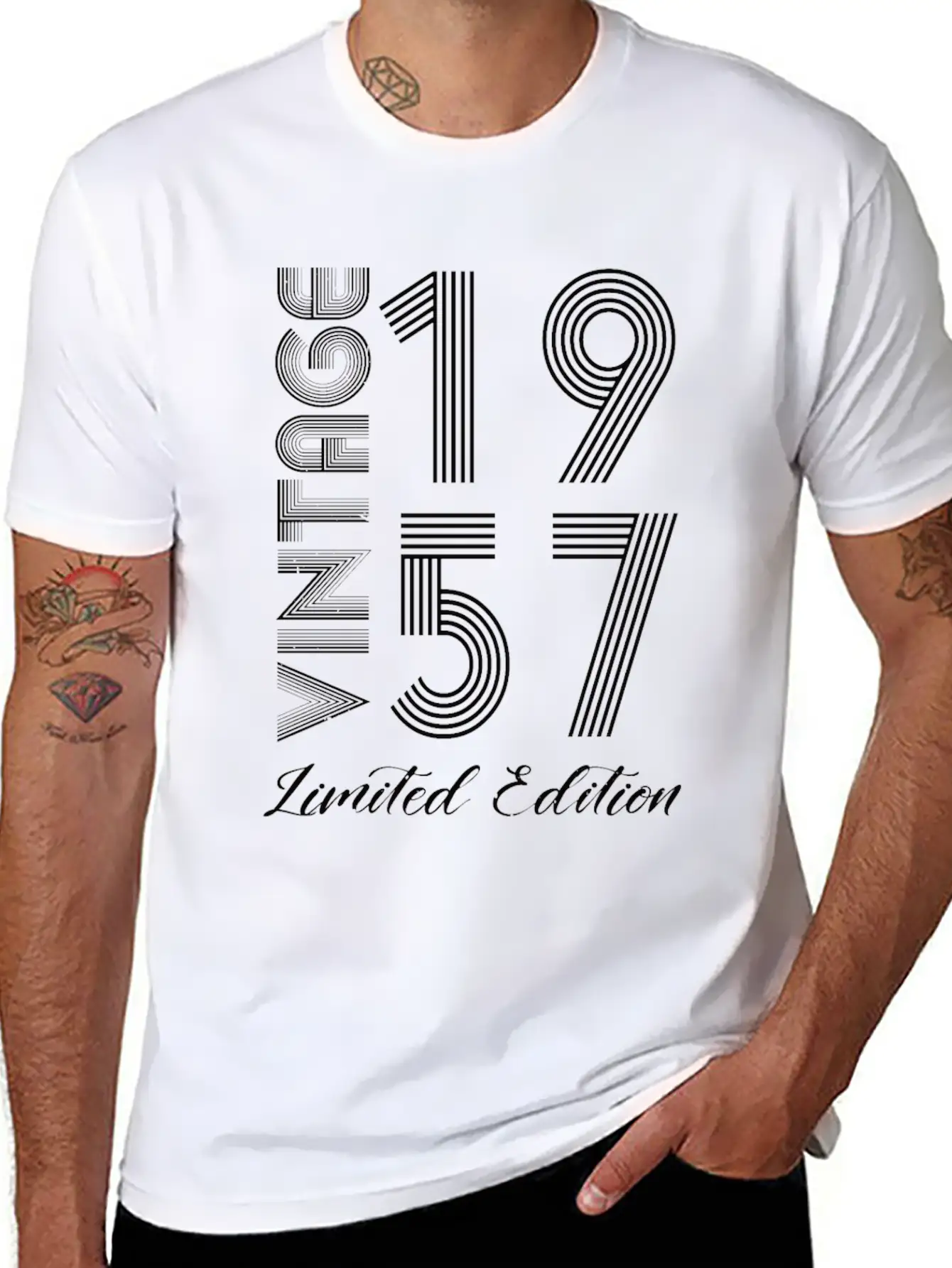 Vintage 1957 Vintage Birthday Retro Vintage Unisex Short Sleeve Soft Cotton T-Shirt – Casual Everyday Wear