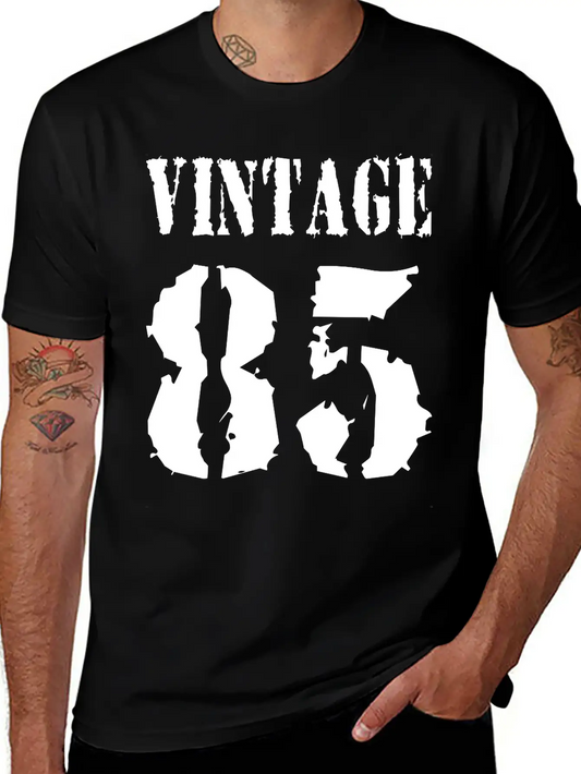Vintage 1985 - Vintage 85 - Party Vector Unisex Short Sleeve Soft Cotton T-Shirt – Casual Everyday Wear