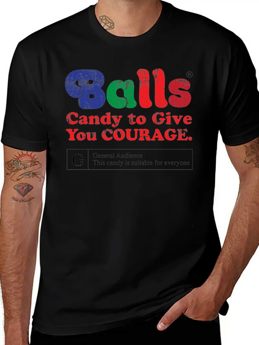 Vintage Balls Candy To Give You Courage Timeless Short Sleeve Tee – Comfy And Minimalist Design