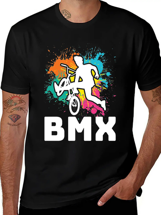 Vintage Bike Outfit, Bicycle Urban Freestyle BMX Unisex Short Sleeve Soft Cotton T-Shirt – Casual Everyday Wear