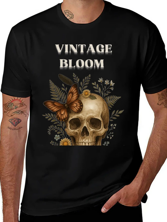 Vintage Bloom – Art Of Life & Decay Unisex Short Sleeve Soft Cotton T-Shirt – Casual Everyday Wear