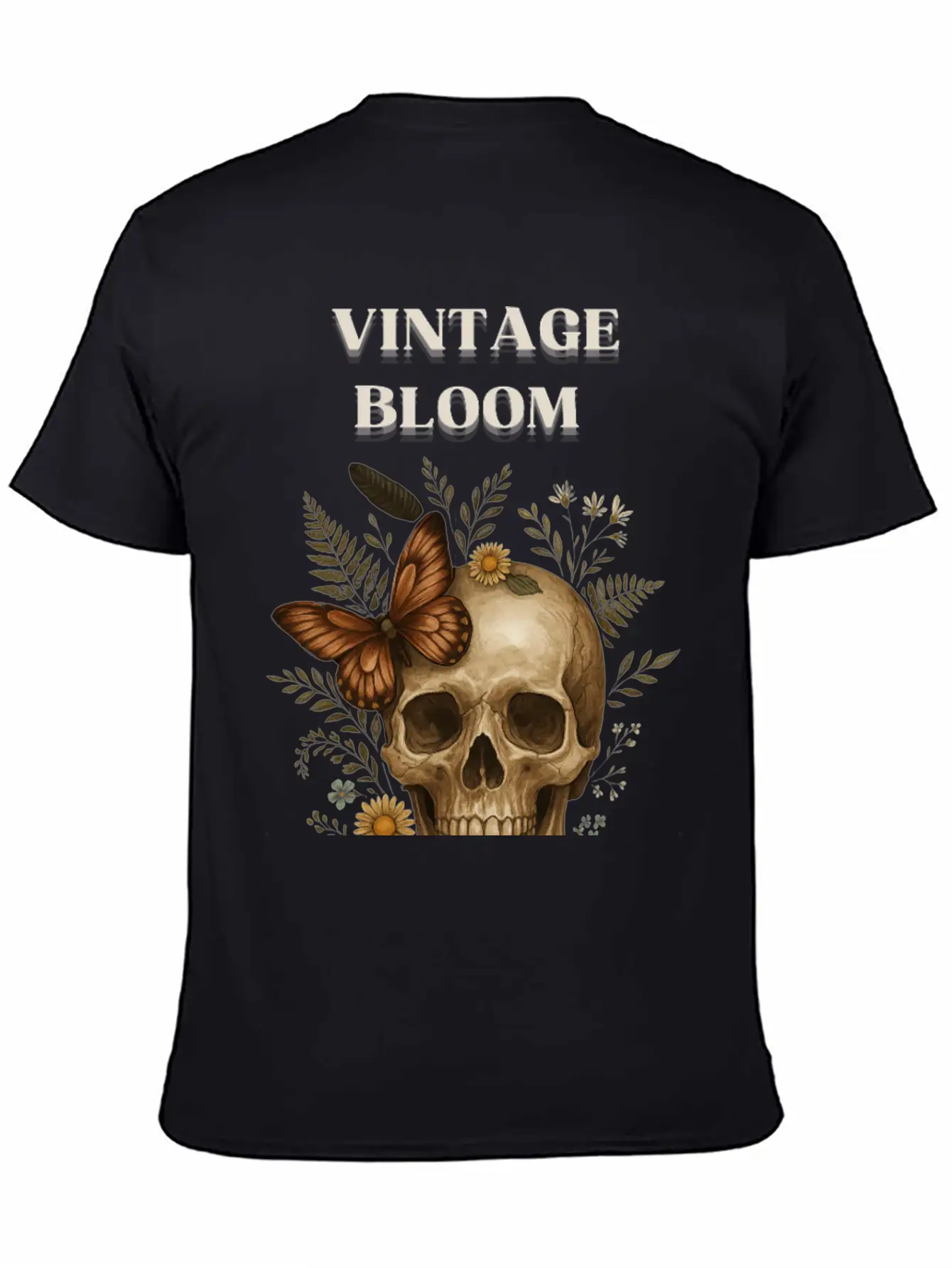 Vintage Bloom – Art Of Life & Decay Unisex Short Sleeve Soft Cotton T-Shirt – Casual Everyday Wear