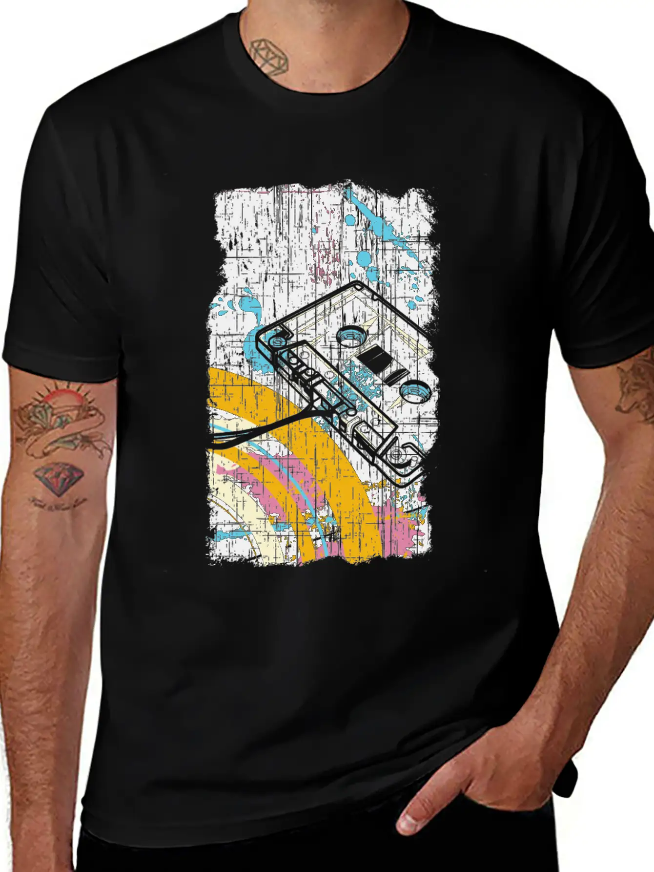 Vintage Grunge Retro Mixtape Cassette Tape 80s Stylish Everyday T-Shirt – Unisex Basic Cotton Tee
