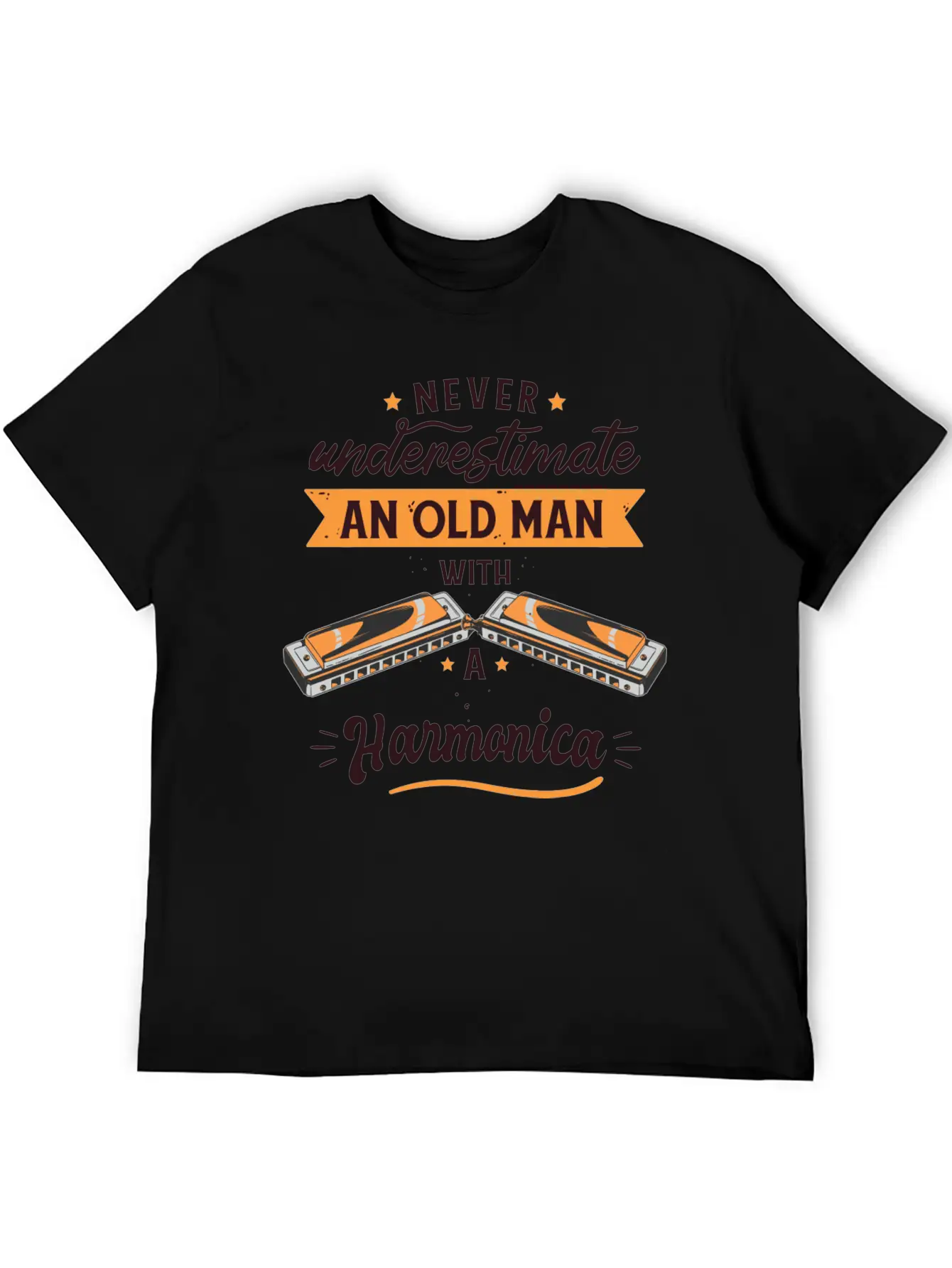 Vintage Harmonica Player Art Essential Unisex Summer Tee – Soft Cotton Casual Fit