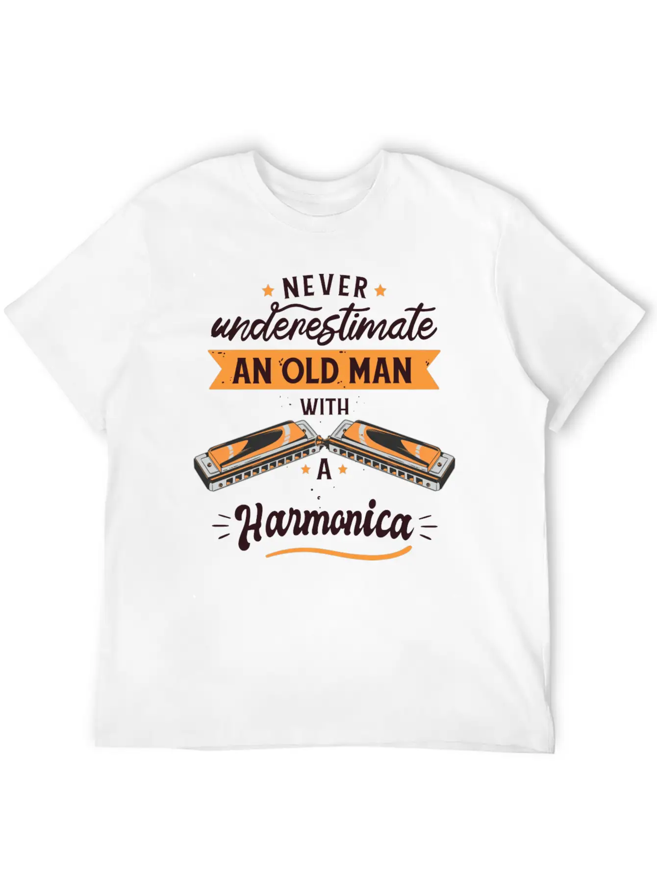 Vintage Harmonica Player Art Essential Unisex Summer Tee – Soft Cotton Casual Fit