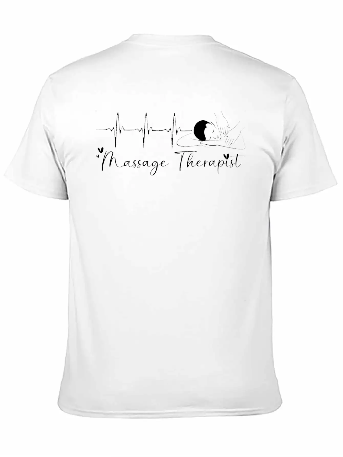 Vintage Heartbeat Massage Lover Massage Therapist Basic Graphic T-Shirt – Daily Comfort In Soft Cotton