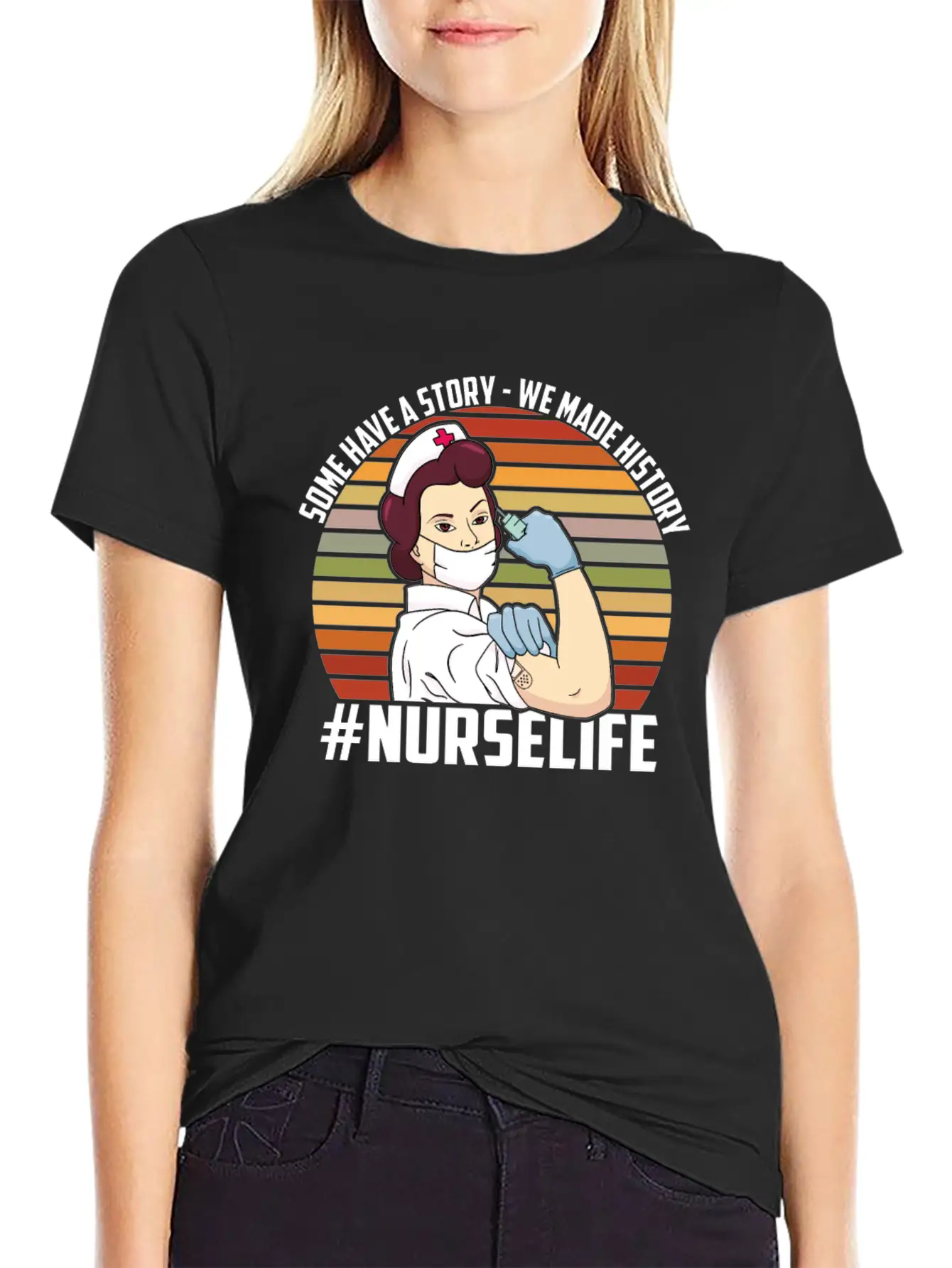 Vintage Nurse Life Vaccinated, Pro Vaccines Stylish Everyday T-Shirt – Unisex Basic Cotton Tee