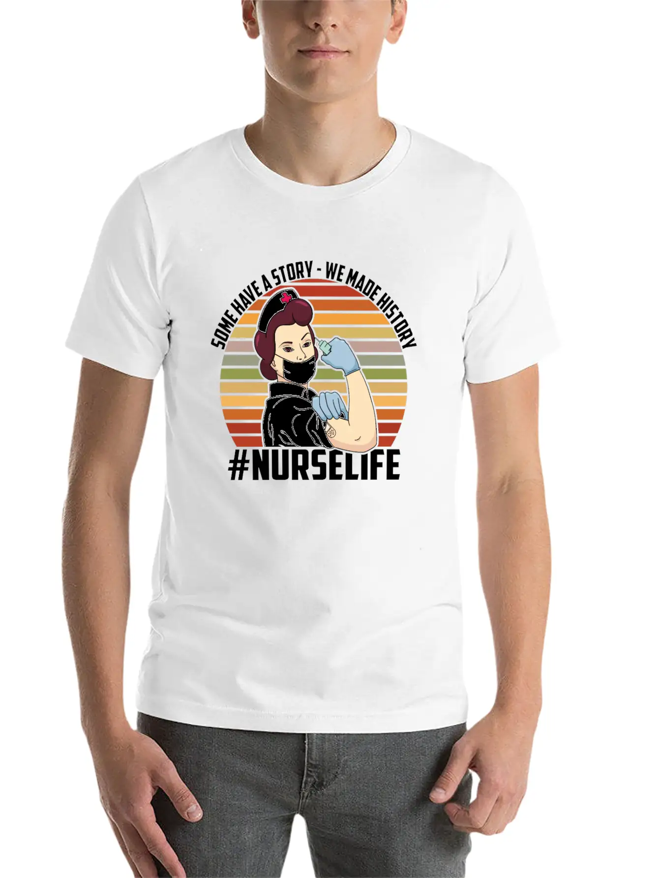 Vintage Nurse Life Vaccinated, Pro Vaccines Stylish Everyday T-Shirt – Unisex Basic Cotton Tee