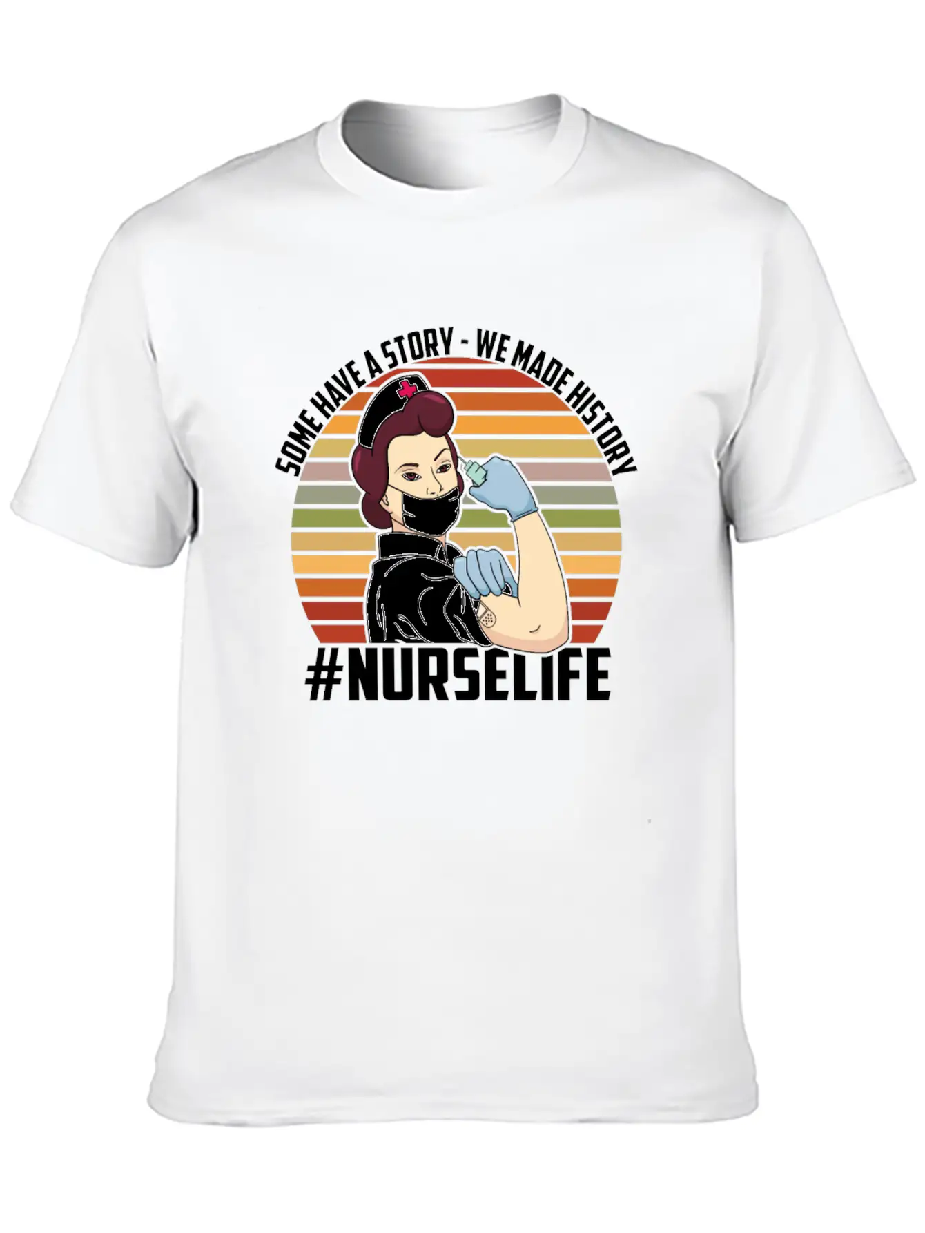 Vintage Nurse Life Vaccinated, Pro Vaccines Stylish Everyday T-Shirt – Unisex Basic Cotton Tee